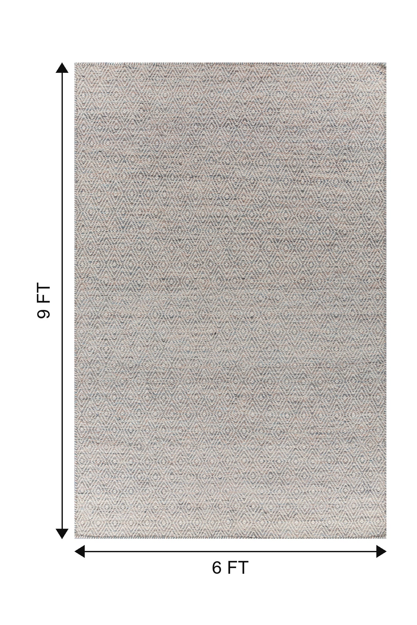Jaipur Rugs Soft Diamond 6X9 Feet Rug| Light Coral & Undyed White Hand Knotted Dhurrie Carpet For Living Room
