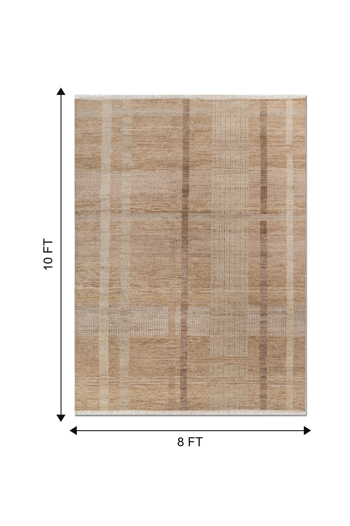 Jaipur Rugs Soft Geomatric 8X10 Feet Rug| Praline Hand Knotted Rug Carpet For Living Room