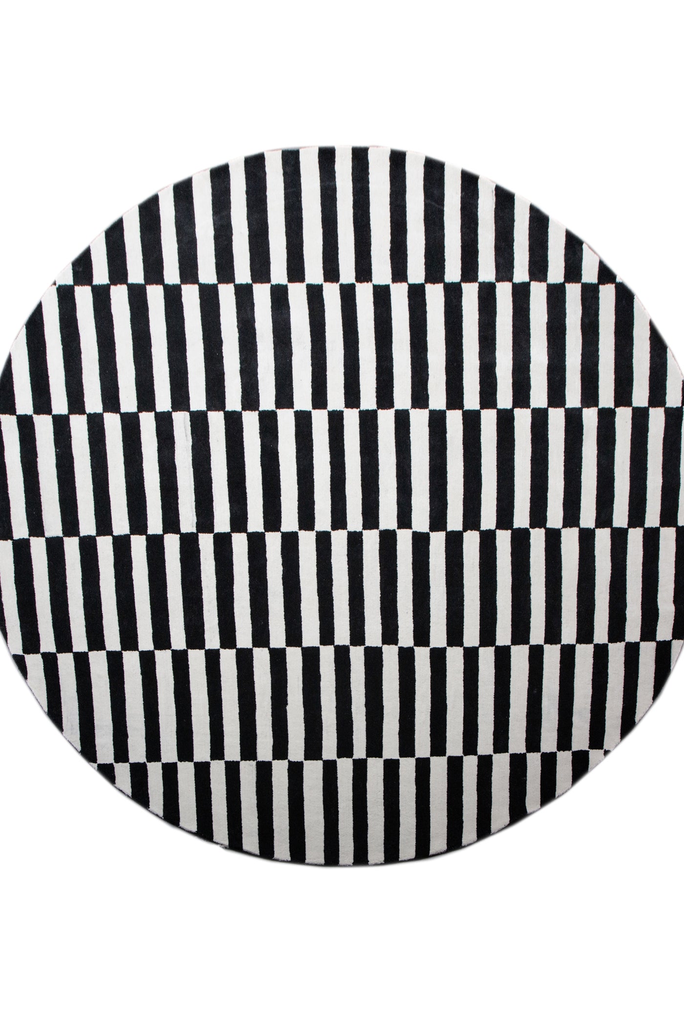 Jaipur Rugs Soft Striped 8X8 Feet Rug| Ebony & Snow White Hand Tufted Rug Carpet For Living Room