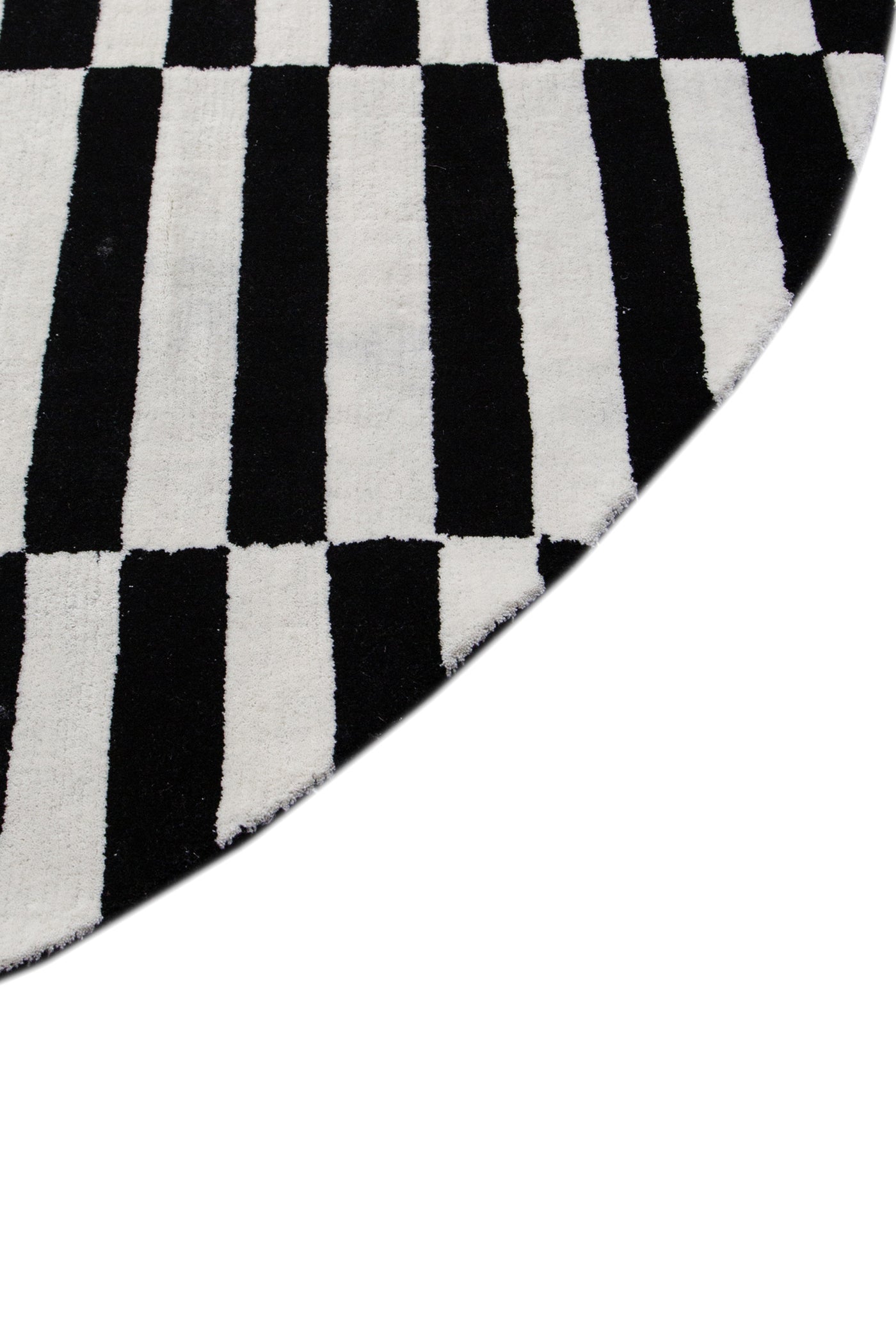 Jaipur Rugs Soft Striped 8X8 Feet Rug| Ebony & Snow White Hand Tufted Rug Carpet For Living Room