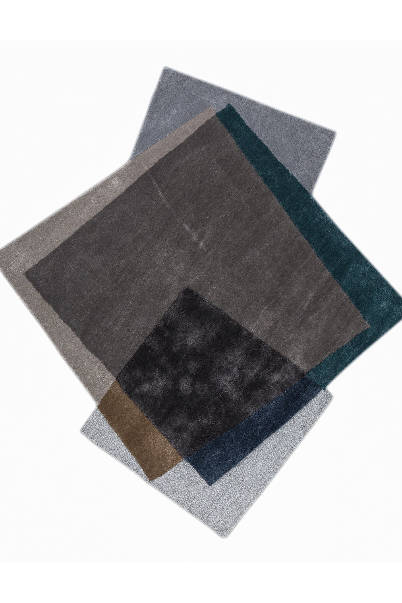 Jaipur Rugs Soft Abstract 4X3'8 Feet Rug| Charcoal Slate & Pearl Blue Hand Tufted Rug Carpet For Living Room