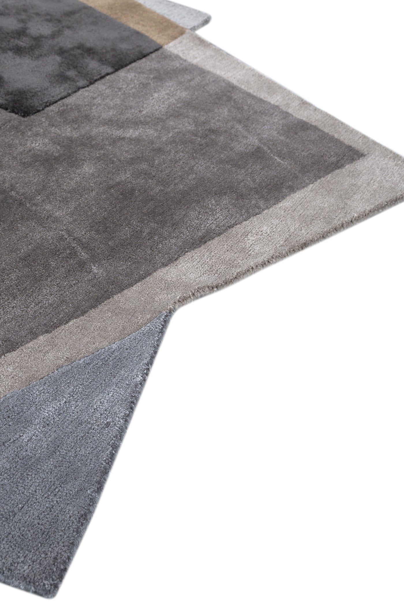 Jaipur Rugs Soft Abstract 4X3'8 Feet Rug| Charcoal Slate & Pearl Blue Hand Tufted Rug Carpet For Living Room