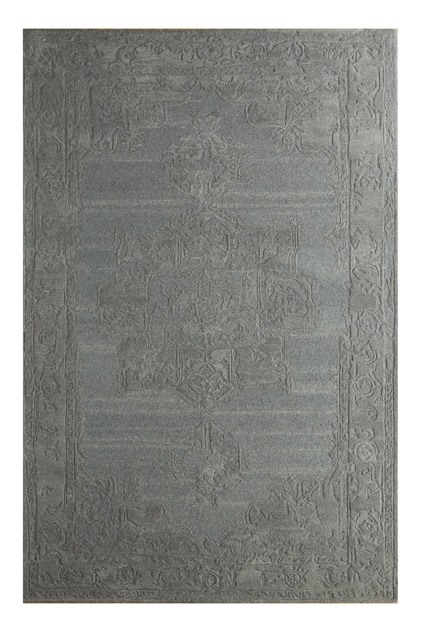 Jaipur Rugs Soft Textured 5X8 Feet Rug| Light Smoke Gray & Nickel Hand Tufted Rug Carpet For Living Room