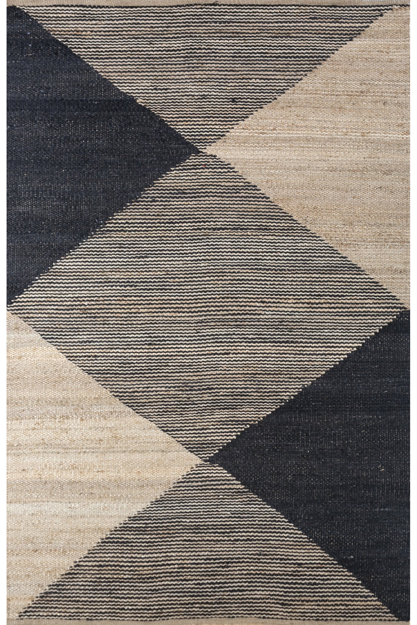 Jaipur Rugs Soft Abstract 5X8 Feet Rug| Natural & Ebony Hand Knotted Dhurrie Carpet For Living Room