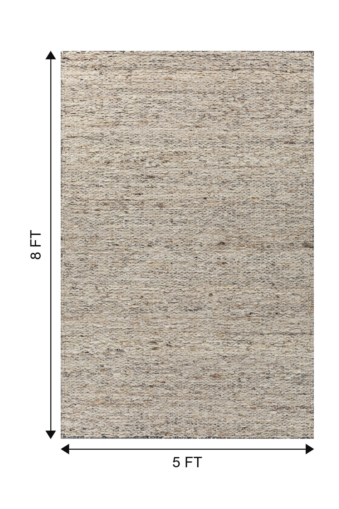 Jaipur Rugs Soft Textured 5X8 Feet Rug| Dark Frost Gray & Natural Cream Hand Knotted Dhurrie Carpet For Living Room