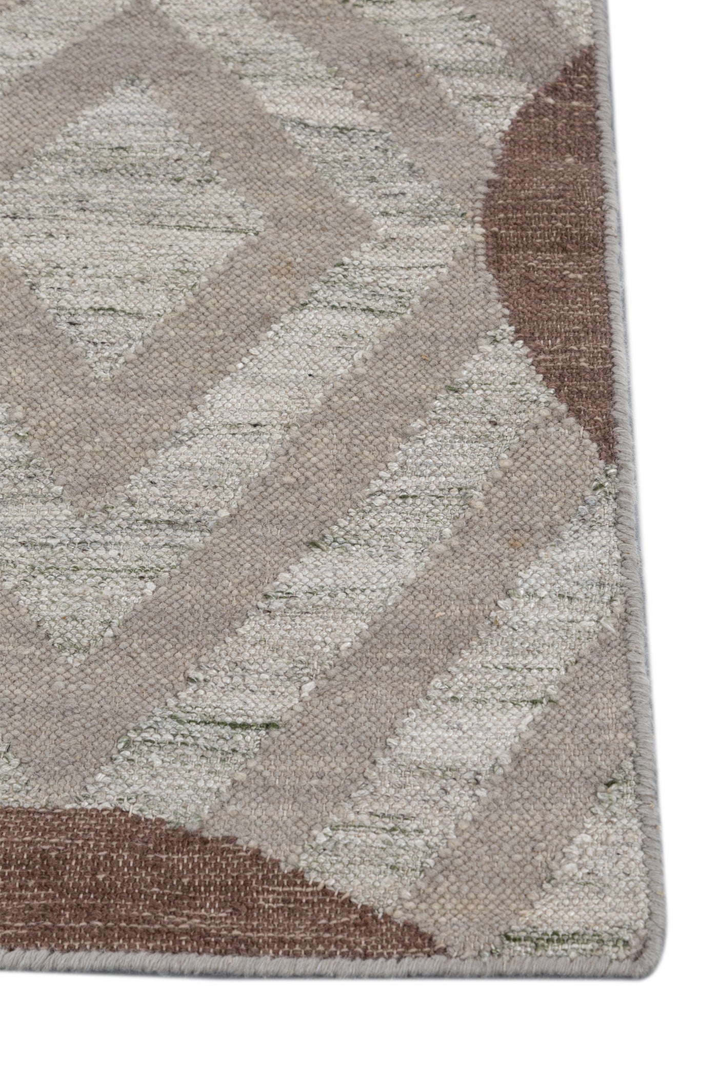 Jaipur Rugs Soft Modern Geomatric 5X8 Feet Rug| White Ice & Classic Gray Hand Knotted Dhurrie Carpet For Living Room
