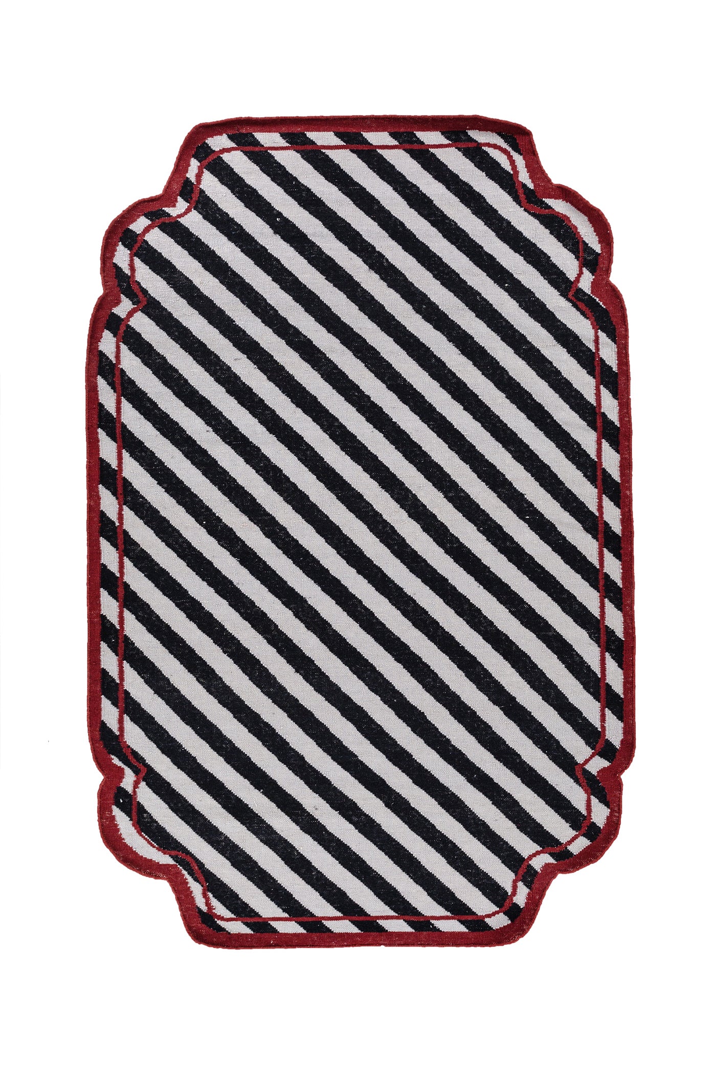 Jaipur Rugs Soft Striped 5X8 Feet Rug| Dove & Ebony Hand Knotted Dhurrie Carpet For Living Room