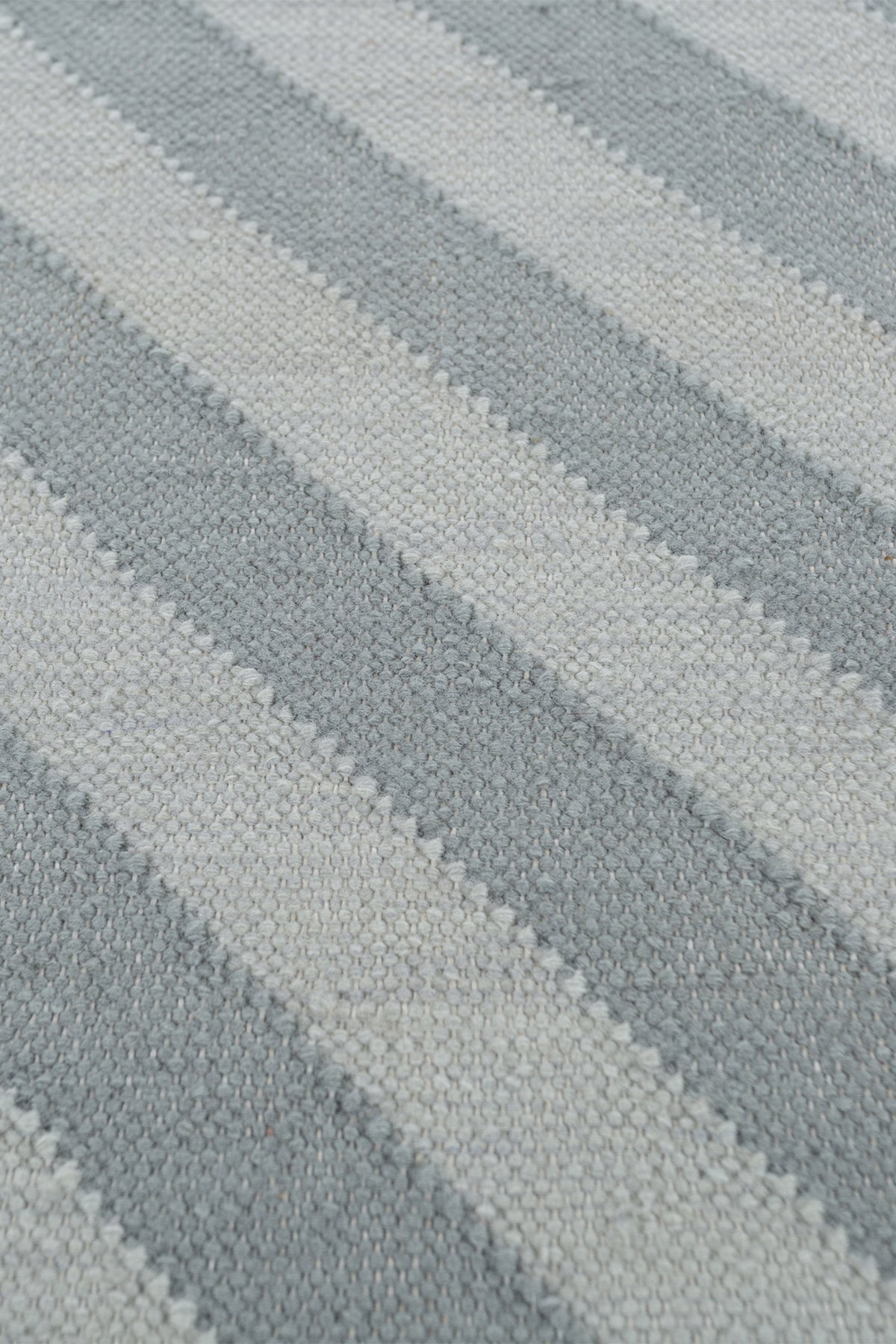 Jaipur Rugs Soft Striped 5X8 Feet Rug| Light Sea Mist & Silver Sea Moss Hand Knotted Dhurrie Carpet For Living Room