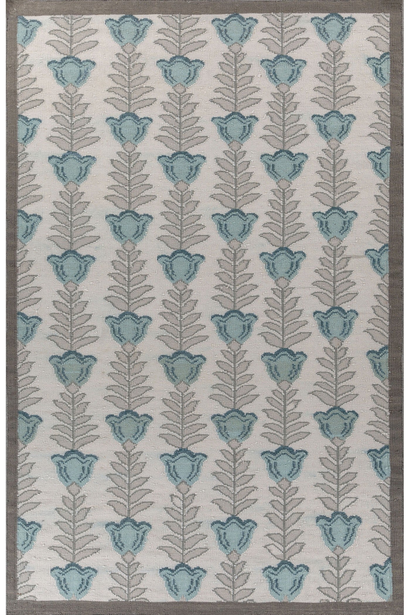 Jaipur Rugs Soft Ethnic Floral 5X8 Feet Rug| Light Silver & Classic Gray Hand Knotted Dhurrie Carpet For Living Room