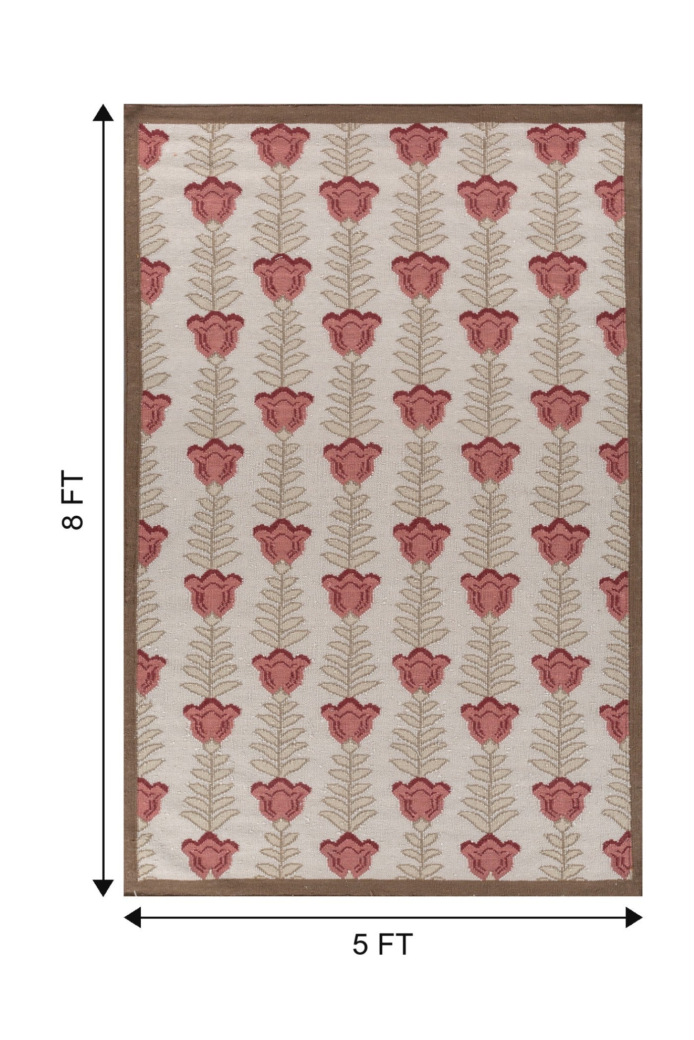 Jaipur Rugs Soft Ethnic Floral 5X8 Feet Rug| Ivory & Golden Mist Hand Knotted Dhurrie Carpet For Living Room
