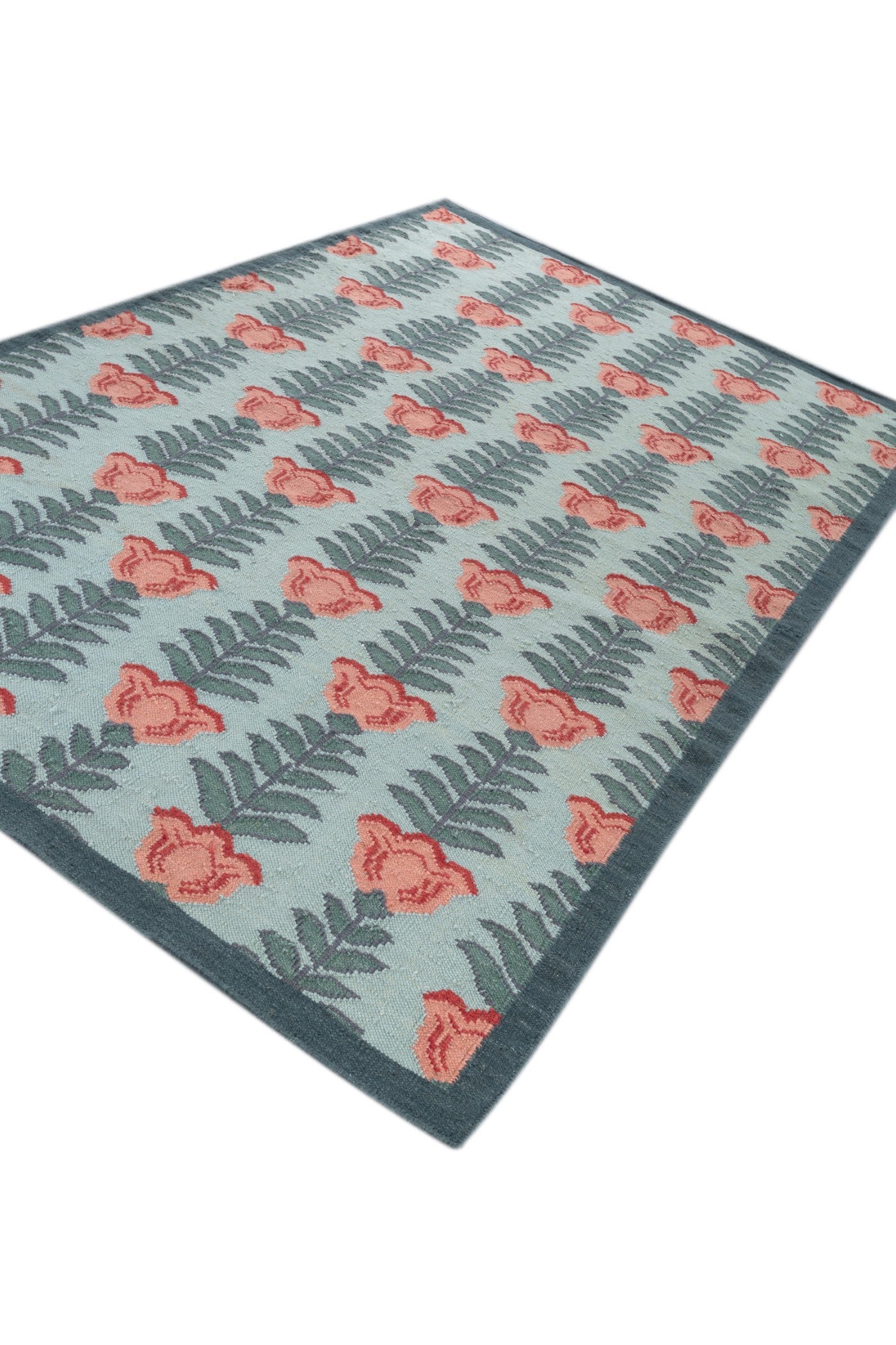 Jaipur Rugs Soft Ethnic Floral 5X8 Feet Rug| Lichen & Capri Hand Knotted Dhurrie Carpet For Living Room