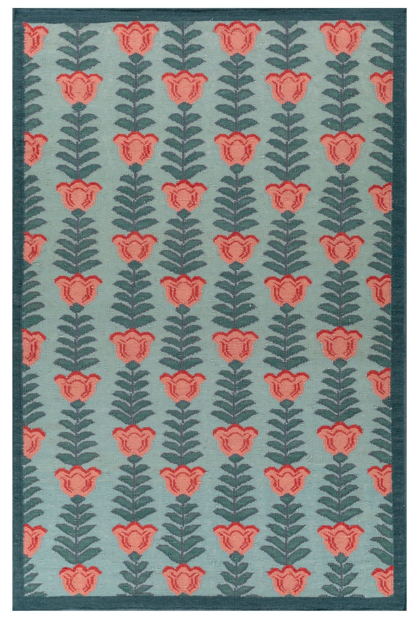 Jaipur Rugs Soft Ethnic Floral 5X8 Feet Rug| Lichen & Capri Hand Knotted Dhurrie Carpet For Living Room