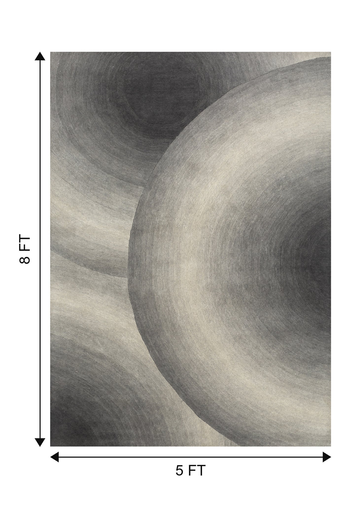 Jaipur Rugs Soft Abstract 5X8 Feet Rug| Silver Ash & London Fog Hand Tufted Rug Carpet For Living Room