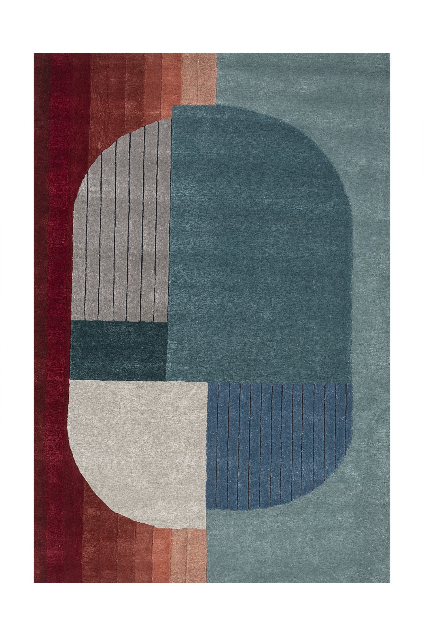 Jaipur Rugs Soft Abstract 5X8 Feet Rug| Light Turquoise & Praline Hand Tufted Rug Carpet For Living Room