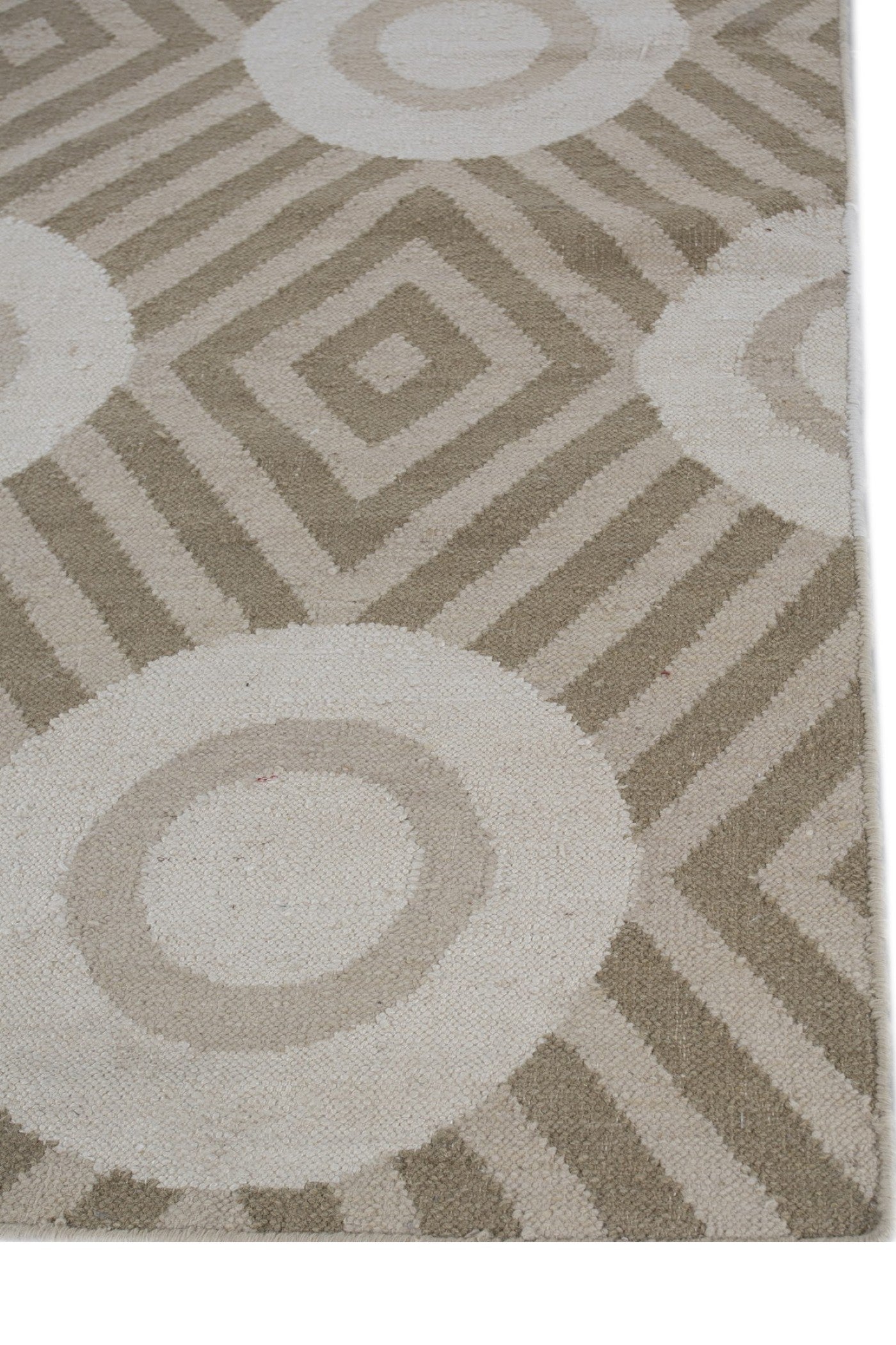 Jaipur Rugs Soft Modern Geomatric 5X8 Feet Rug| Soft Gold & Gold Hand Knotted Dhurrie Carpet For Living Room