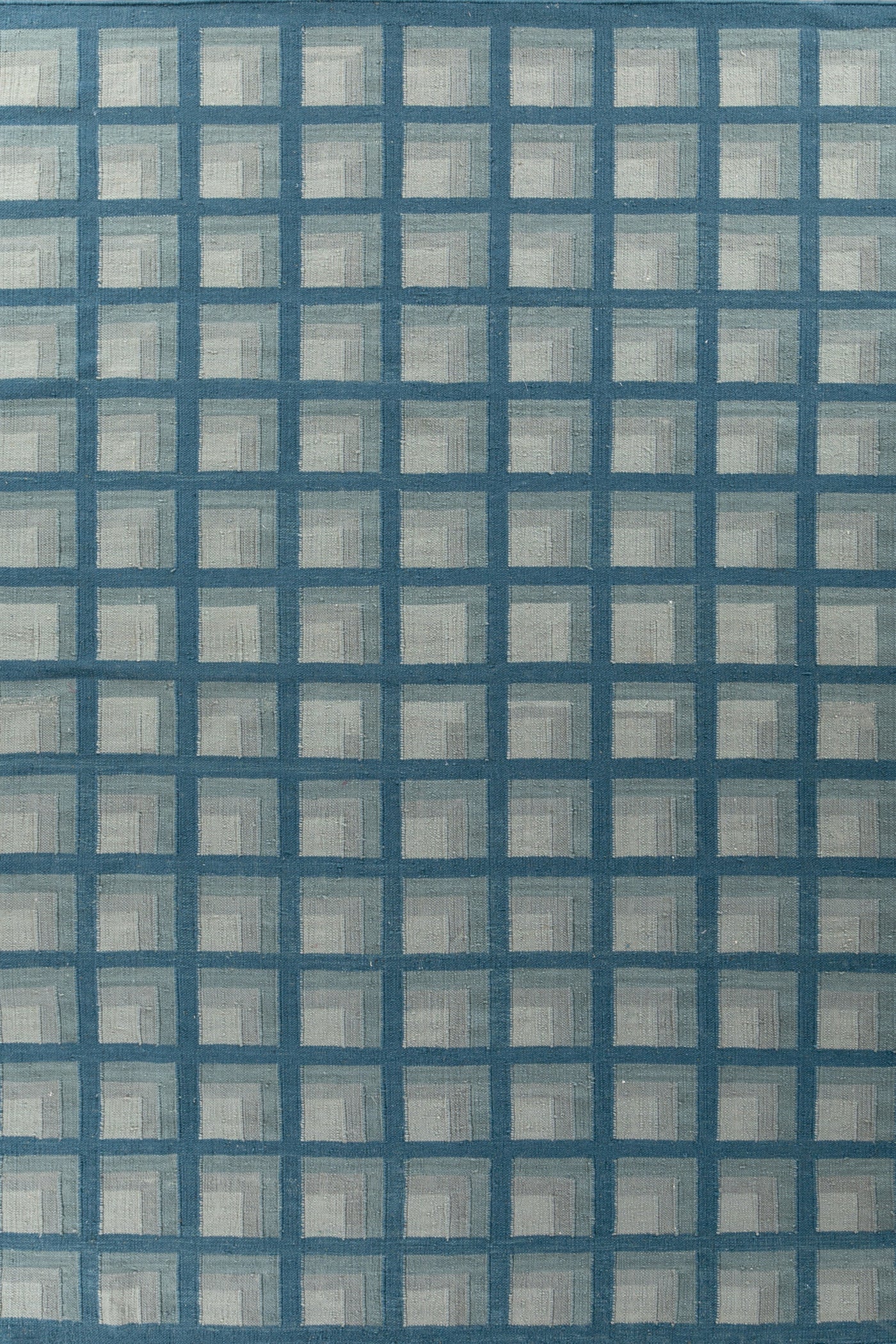 Jaipur Rugs Soft Checkered 4X6 Feet Rug| Capri & Aruba Blue Hand Knotted Dhurrie Carpet For Living Room