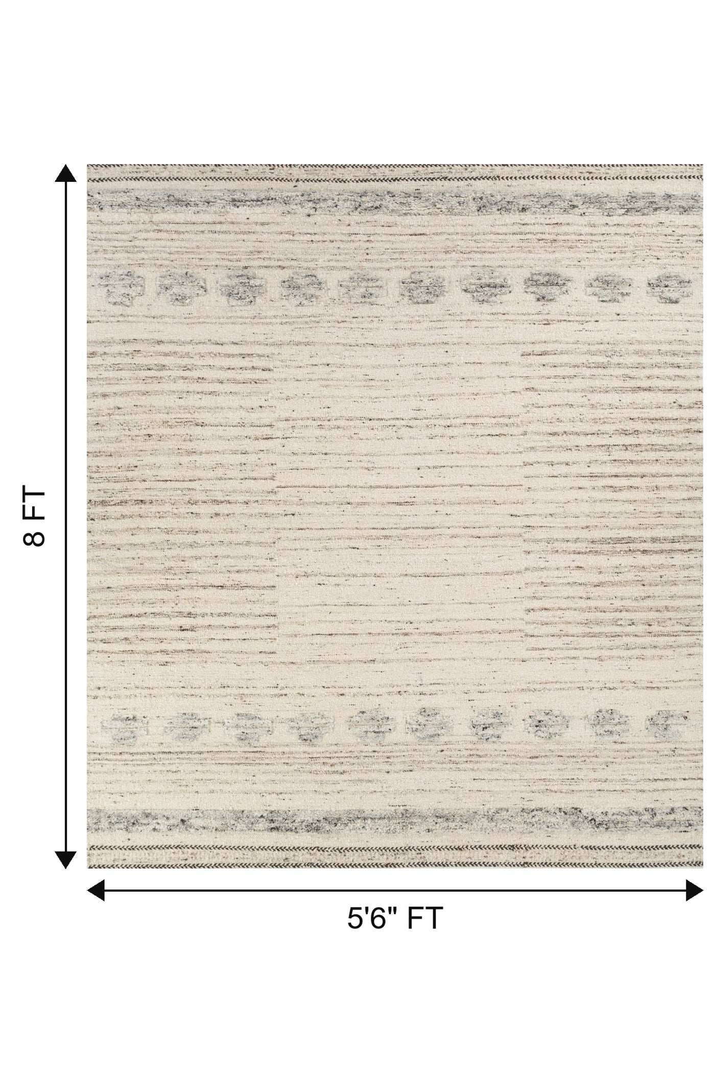 Jaipur Rugs Soft Moroccan and Tribal 5'6X8 Feet Rug| Natural Cream & Natural Mink Hand Knotted Dhurrie Carpet For Living Room