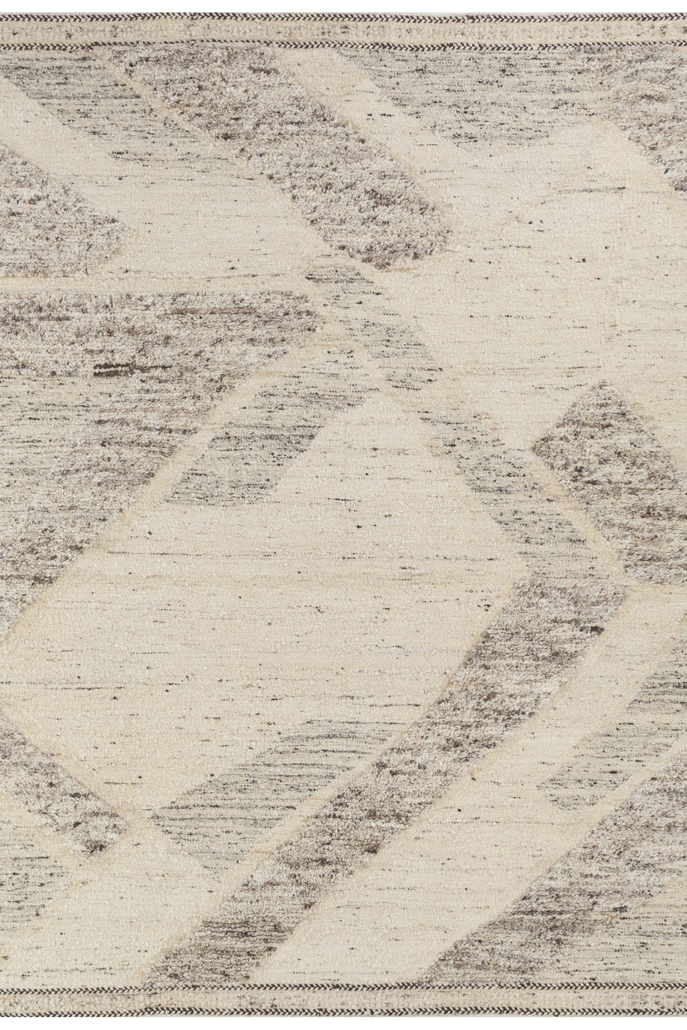 Jaipur Rugs Soft Moroccan and Tribal 6'6X9'10 Feet Rug| Natural Cream & Natural White Hand Knotted Dhurrie Carpet For Living Room