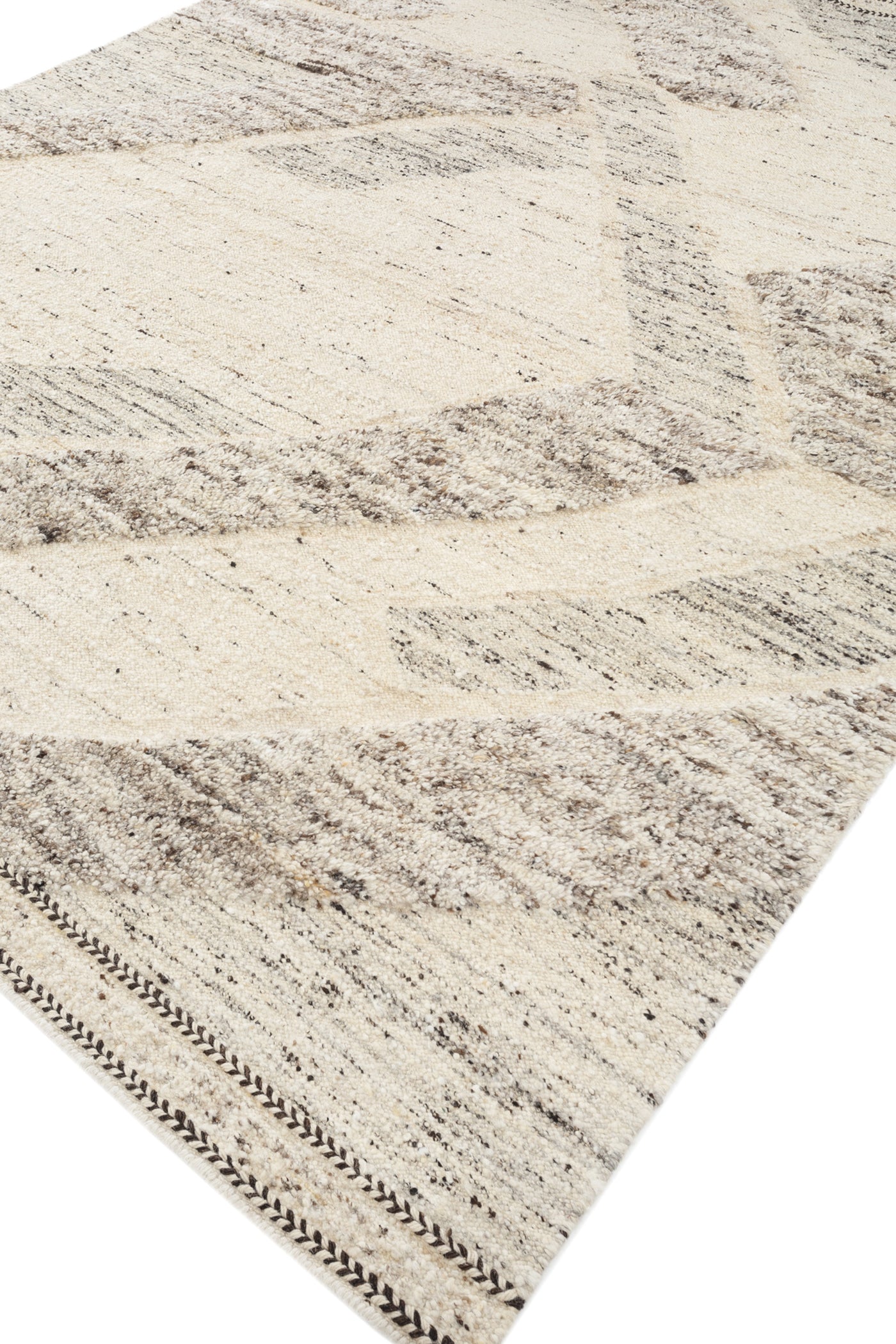Jaipur Rugs Soft Moroccan and Tribal 6'6X9'10 Feet Rug| Natural Cream & Natural White Hand Knotted Dhurrie Carpet For Living Room