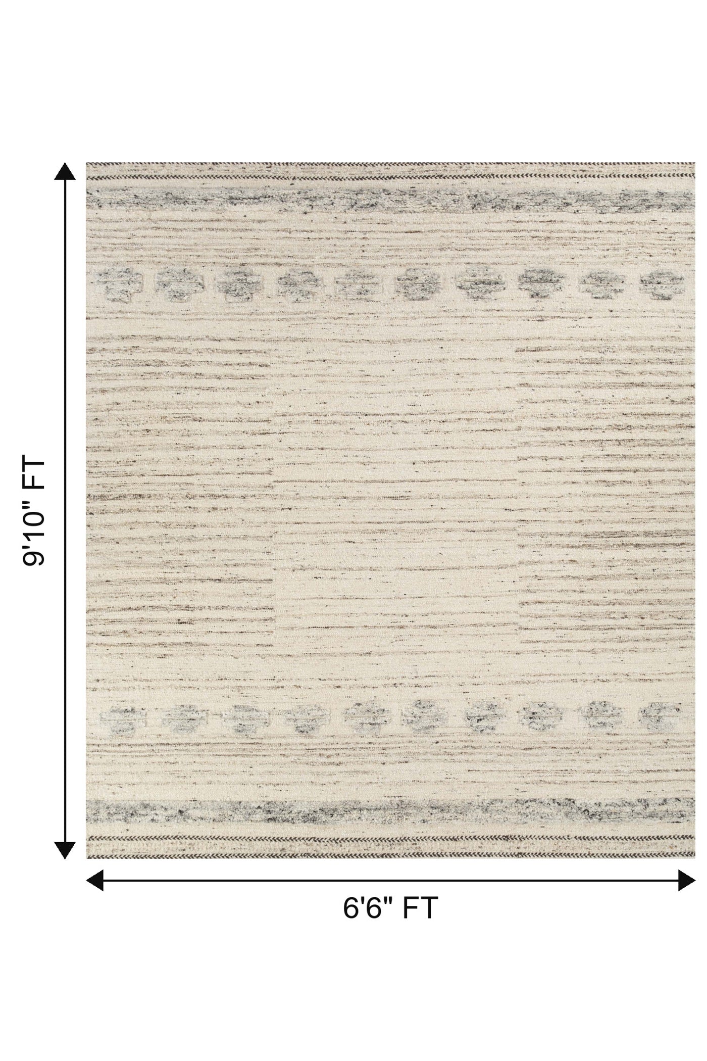 Jaipur Rugs Soft Moroccan and Tribal 6'6X9'10 Feet Rug| Natural Cream & Natural Mink Hand Knotted Dhurrie Carpet For Living Room