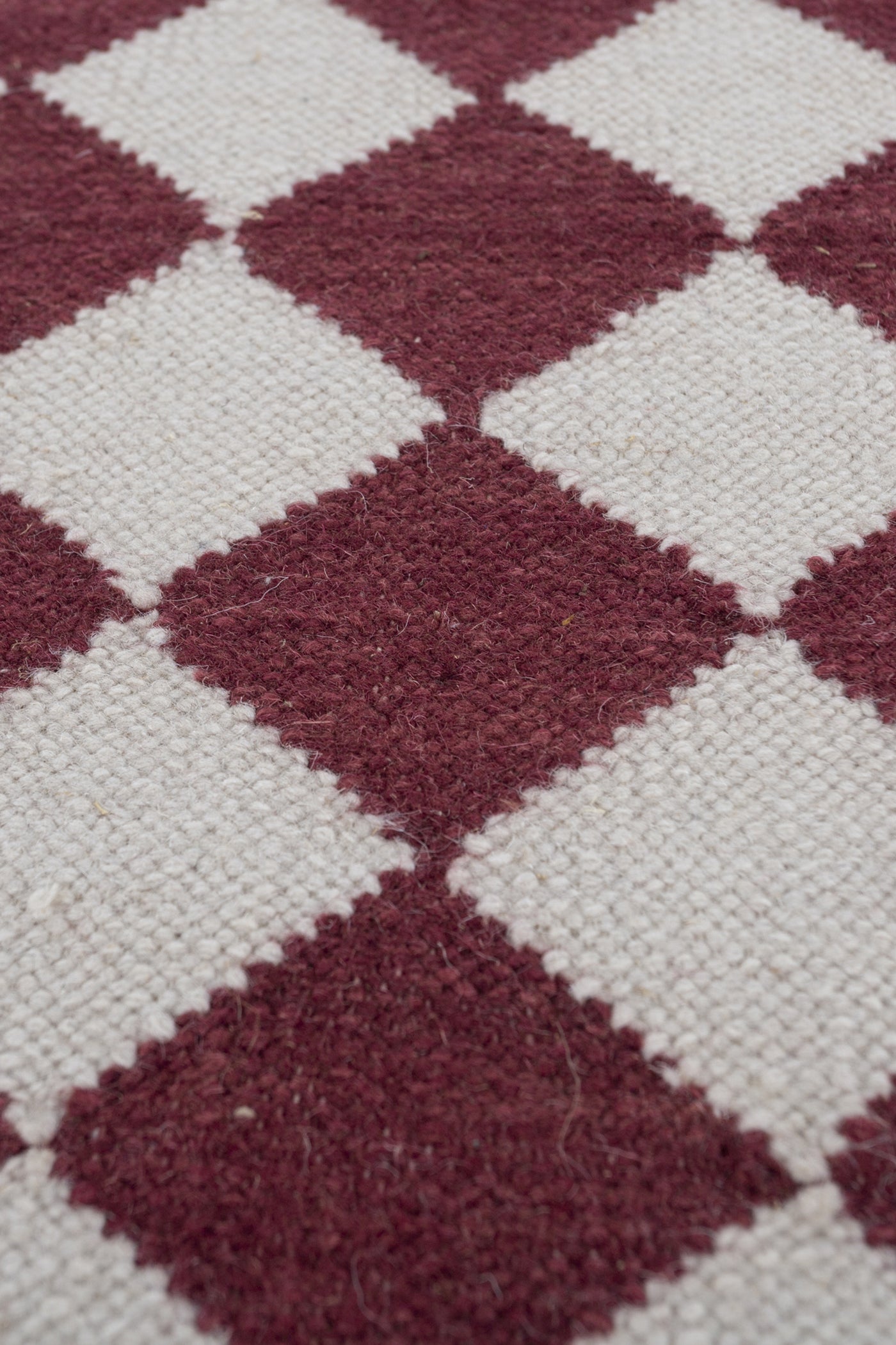 Jaipur Rugs Soft Harlequin 5X8 Feet Rug| Deep Red & White Hand Knotted Dhurrie Carpet For Living Room