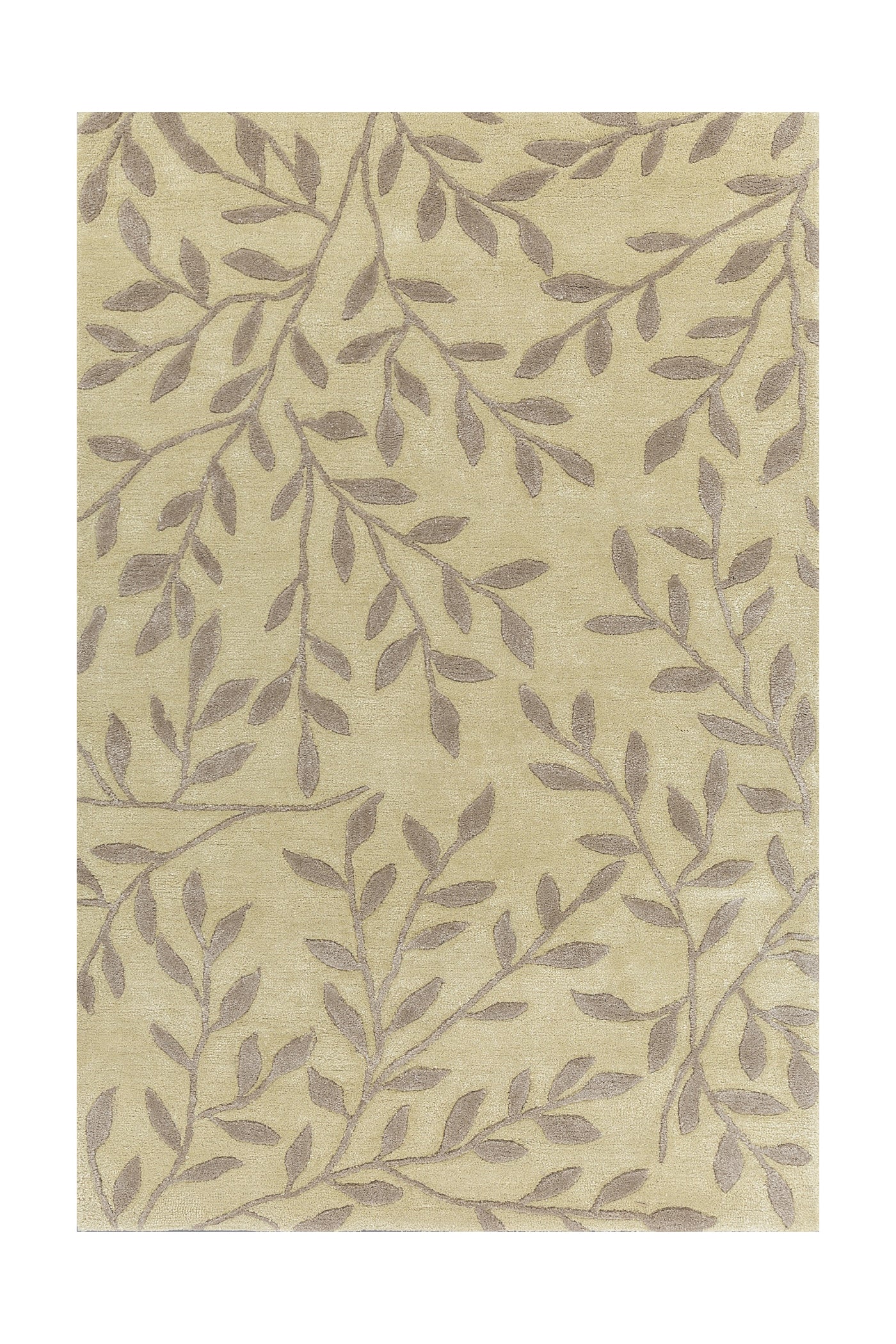 Jaipur Rugs Soft Botanical 4X6 Feet Rug| Fresh Lemonade & Sand Hand Tufted Rug Carpet For Living Room