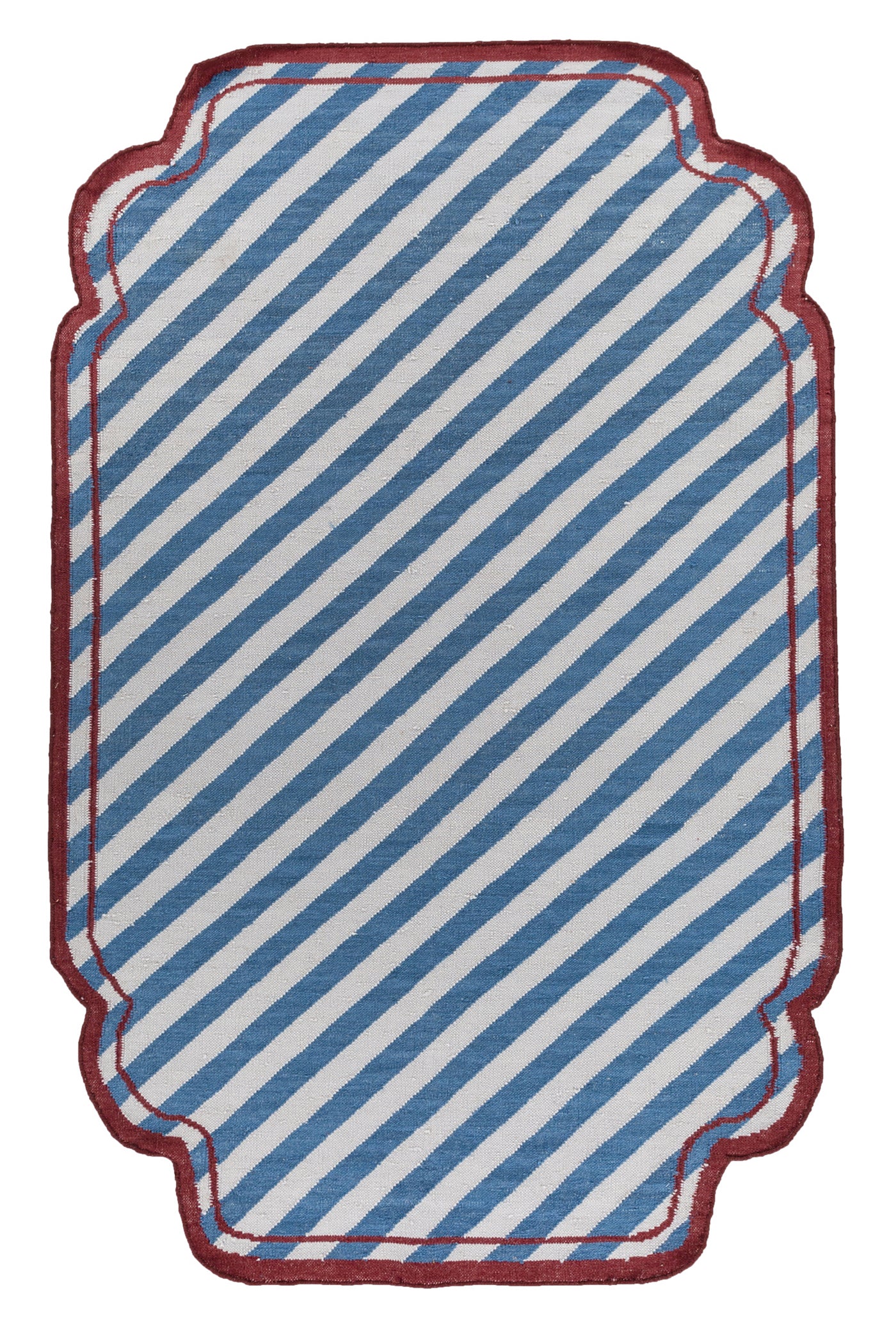 Jaipur Rugs Soft Striped 5X8 Feet Rug| Light Silver & Ink Blue Hand Knotted Dhurrie Carpet For Living Room