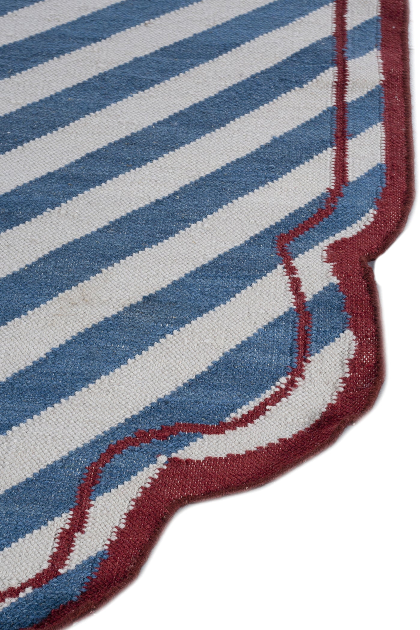 Jaipur Rugs Soft Striped 5X8 Feet Rug| Light Silver & Ink Blue Hand Knotted Dhurrie Carpet For Living Room