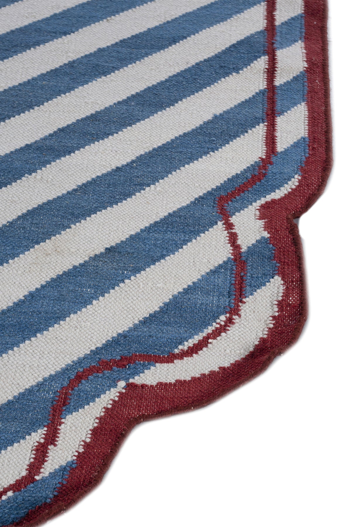 Jaipur Rugs Soft Striped 5X8 Feet Rug| Light Silver & Ink Blue Hand Knotted Dhurrie Carpet For Living Room