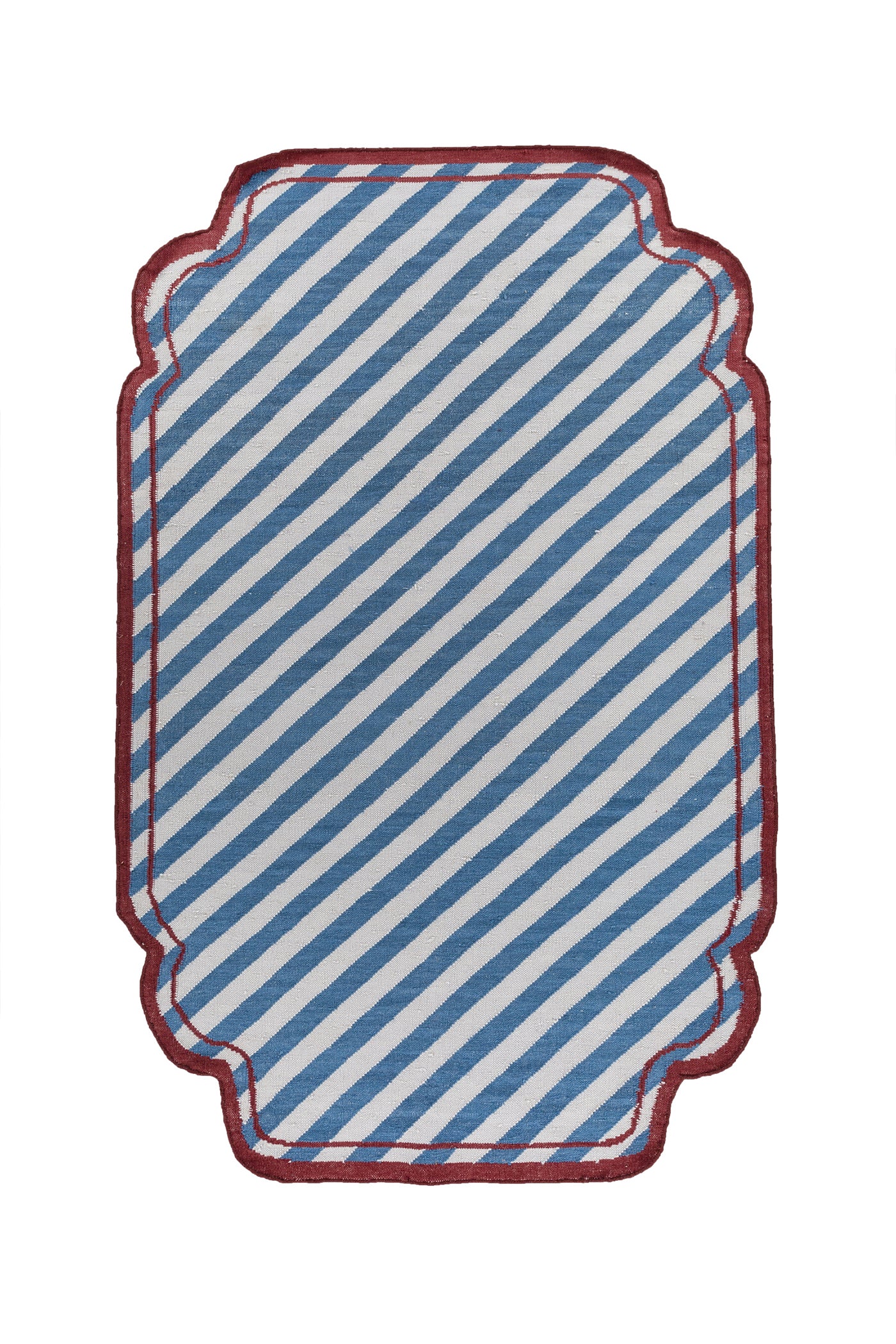 Jaipur Rugs Soft Striped 5X8 Feet Rug| Light Silver & Ink Blue Hand Knotted Dhurrie Carpet For Living Room