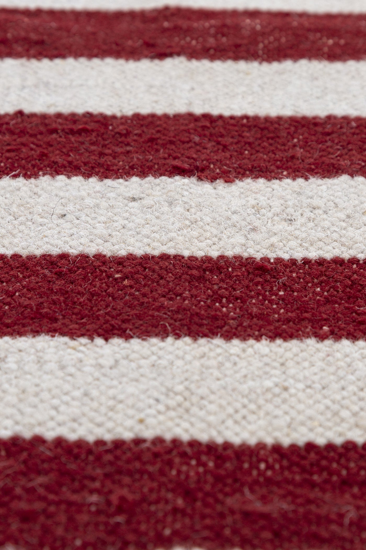 Jaipur Rugs Soft Striped 5X5 Feet Rug| White & Medium Red Hand Knotted Dhurrie Carpet For Living Room