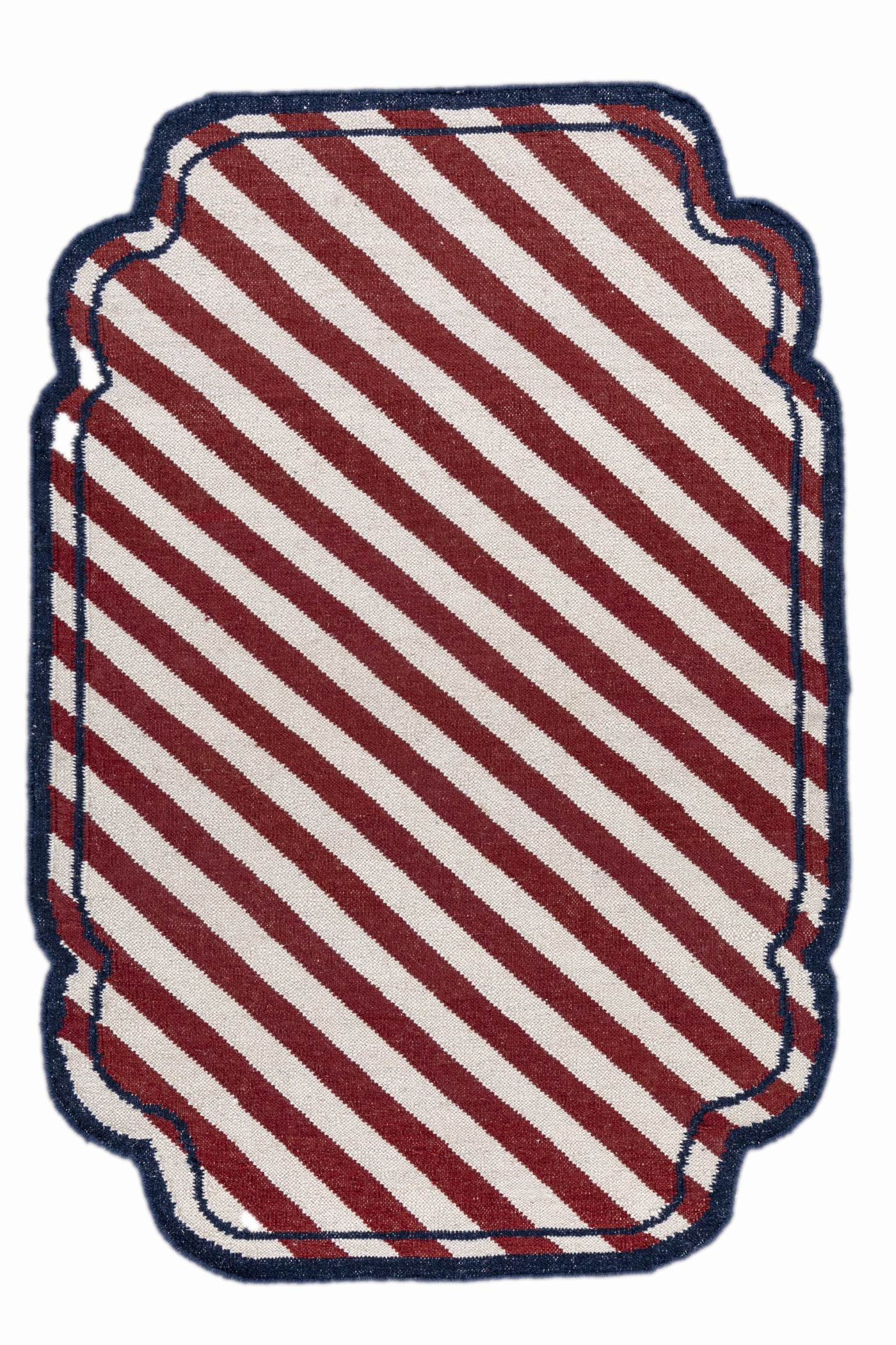 Jaipur Rugs Soft Striped 5X8 Feet Rug| Medium Red & White Hand Knotted Dhurrie Carpet For Living Room