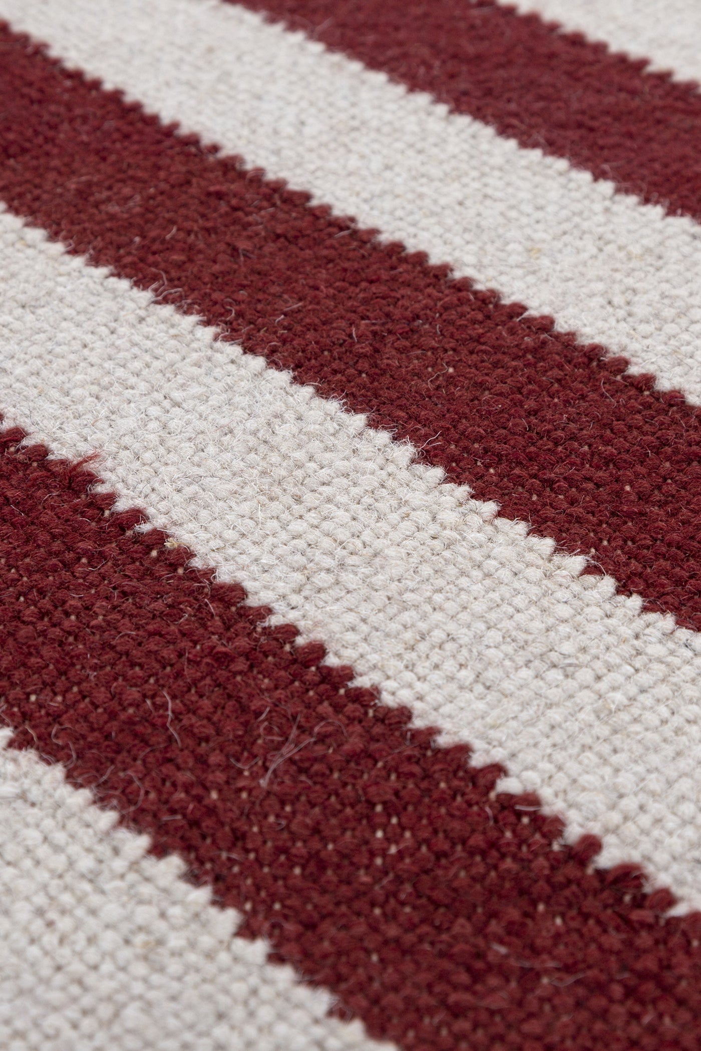 Jaipur Rugs Soft Striped 5X8 Feet Rug| Medium Red & White Hand Knotted Dhurrie Carpet For Living Room