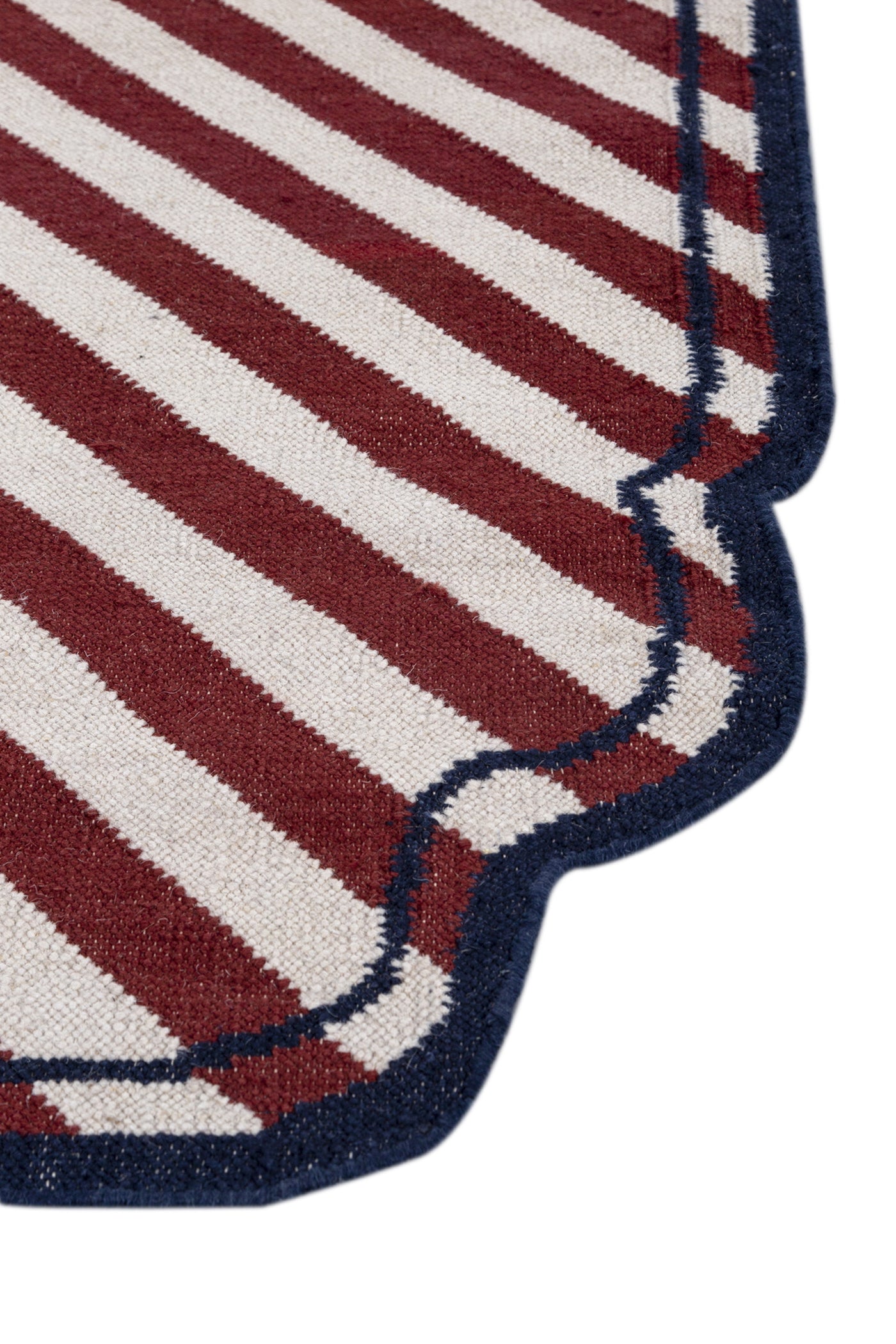 Jaipur Rugs Soft Striped 5X8 Feet Rug| Medium Red & White Hand Knotted Dhurrie Carpet For Living Room