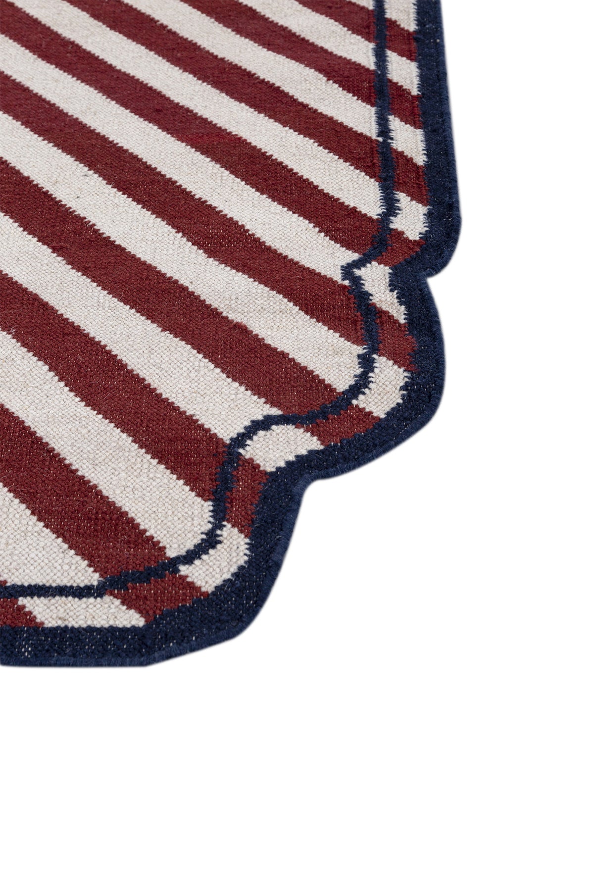 Jaipur Rugs Soft Striped 5X8 Feet Rug| Medium Red & White Hand Knotted Dhurrie Carpet For Living Room