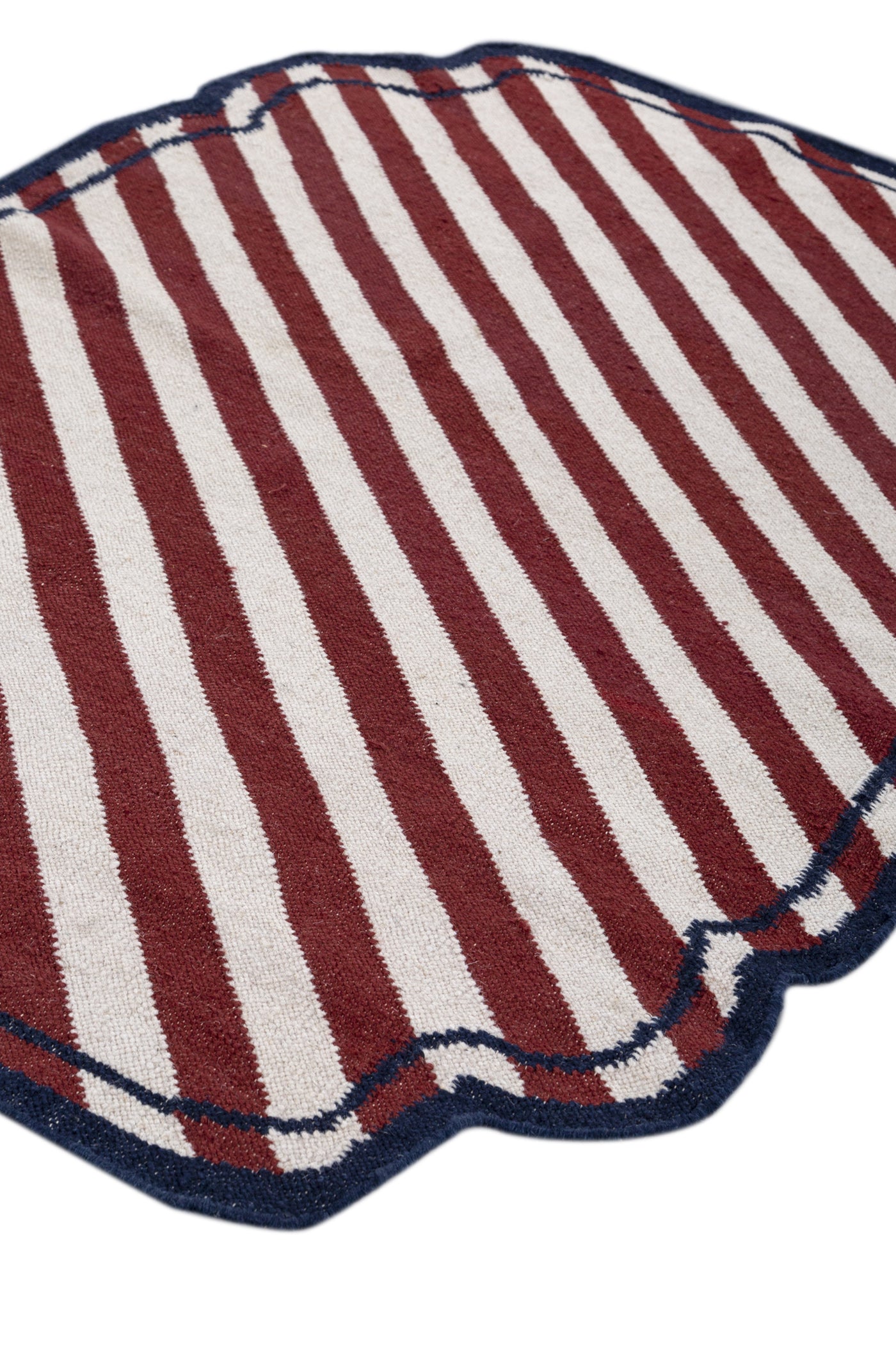 Jaipur Rugs Soft Striped 5X8 Feet Rug| Medium Red & White Hand Knotted Dhurrie Carpet For Living Room