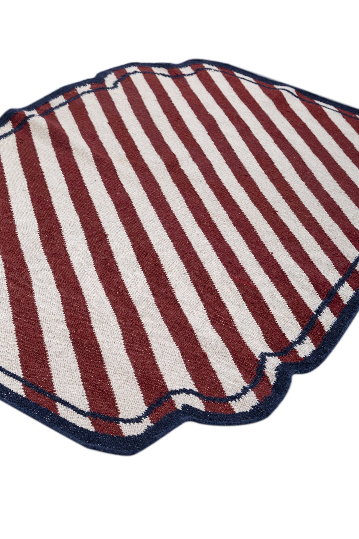 Jaipur Rugs Soft Striped 5X8 Feet Rug| Medium Red & White Hand Knotted Dhurrie Carpet For Living Room