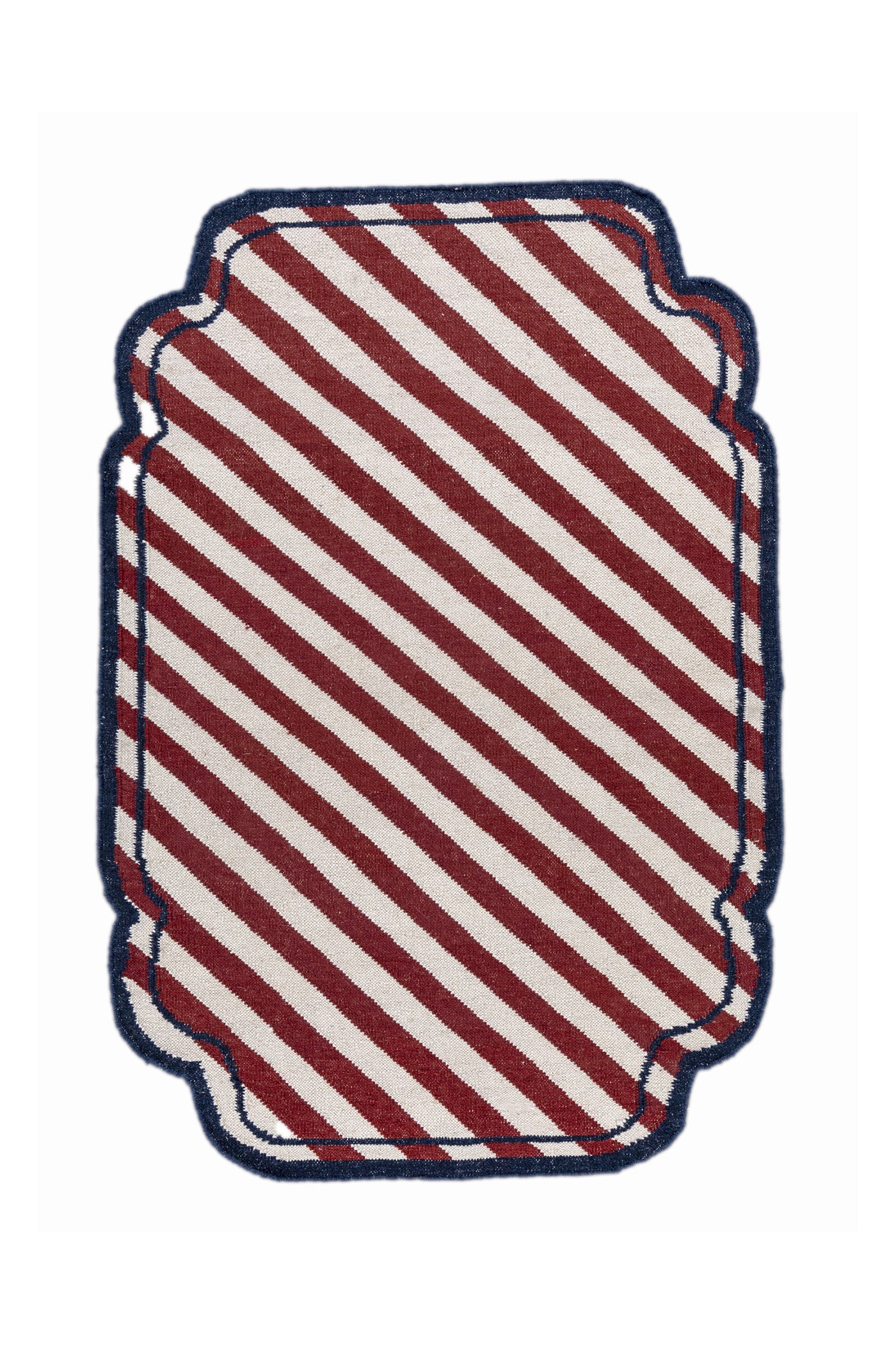 Jaipur Rugs Soft Striped 5X8 Feet Rug| Medium Red & White Hand Knotted Dhurrie Carpet For Living Room