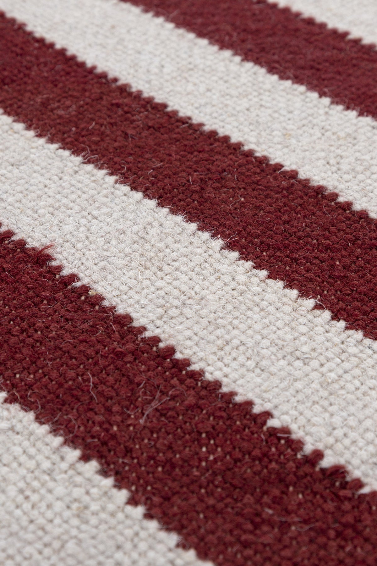 Jaipur Rugs Soft Striped 6X9 Feet Rug| Medium Red & White Hand Knotted Dhurrie Carpet For Living Room
