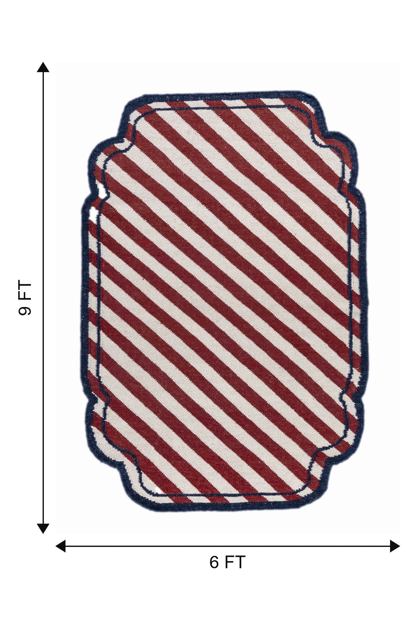 Jaipur Rugs Soft Striped 6X9 Feet Rug| Medium Red & White Hand Knotted Dhurrie Carpet For Living Room