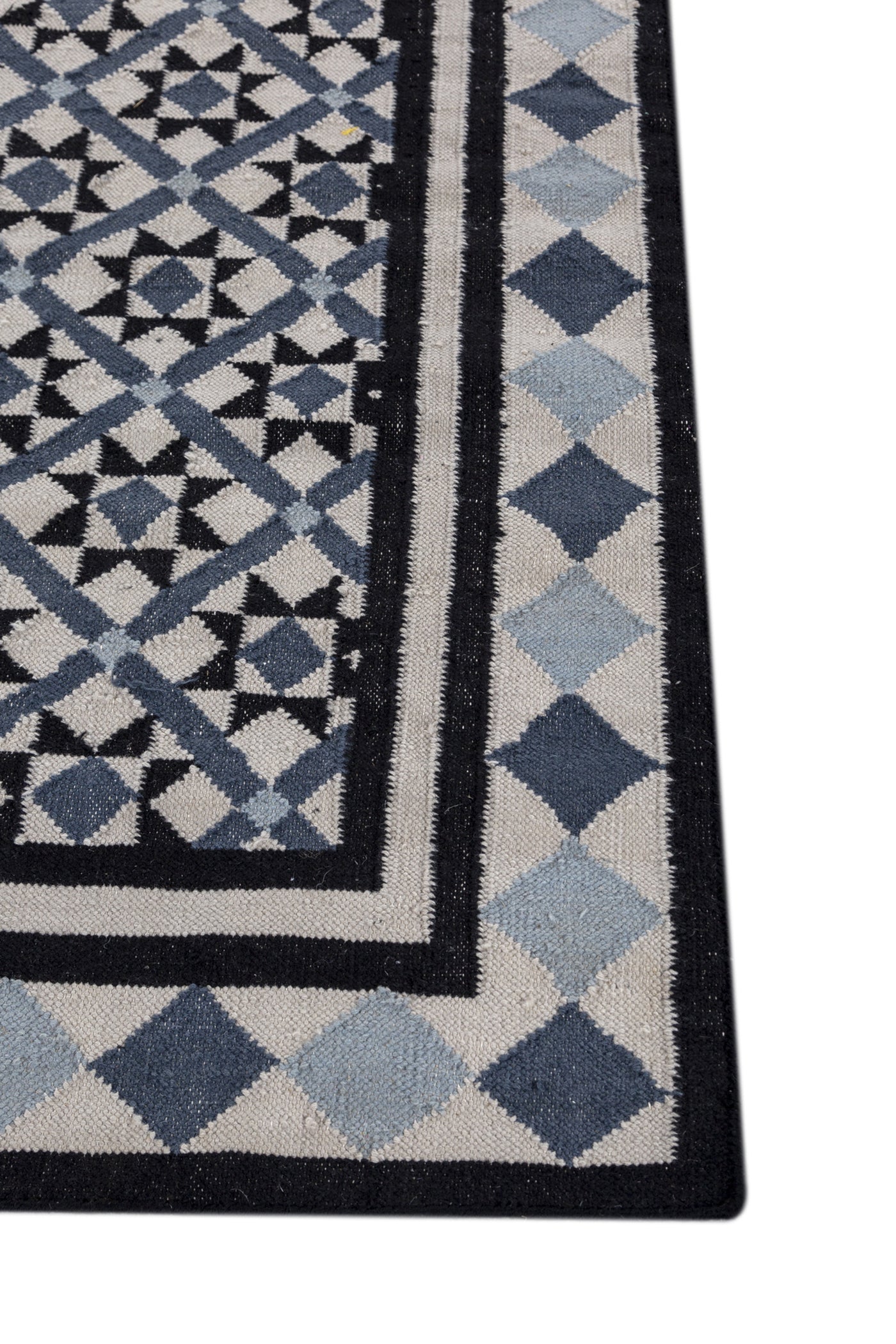 Jaipur Rugs Soft Trellis 5X8 Feet Rug| Antique White & Ebony Hand Knotted Dhurrie Carpet For Living Room