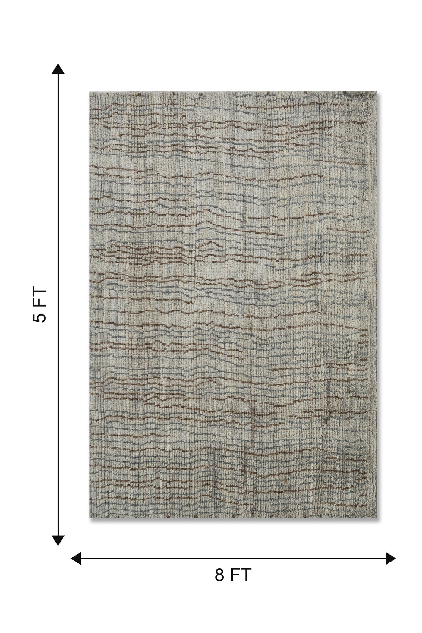 Jaipur Rugs Soft Textured 8X5 Feet Rug| Ashley Blue Hand Knotted Rug Carpet For Living Room