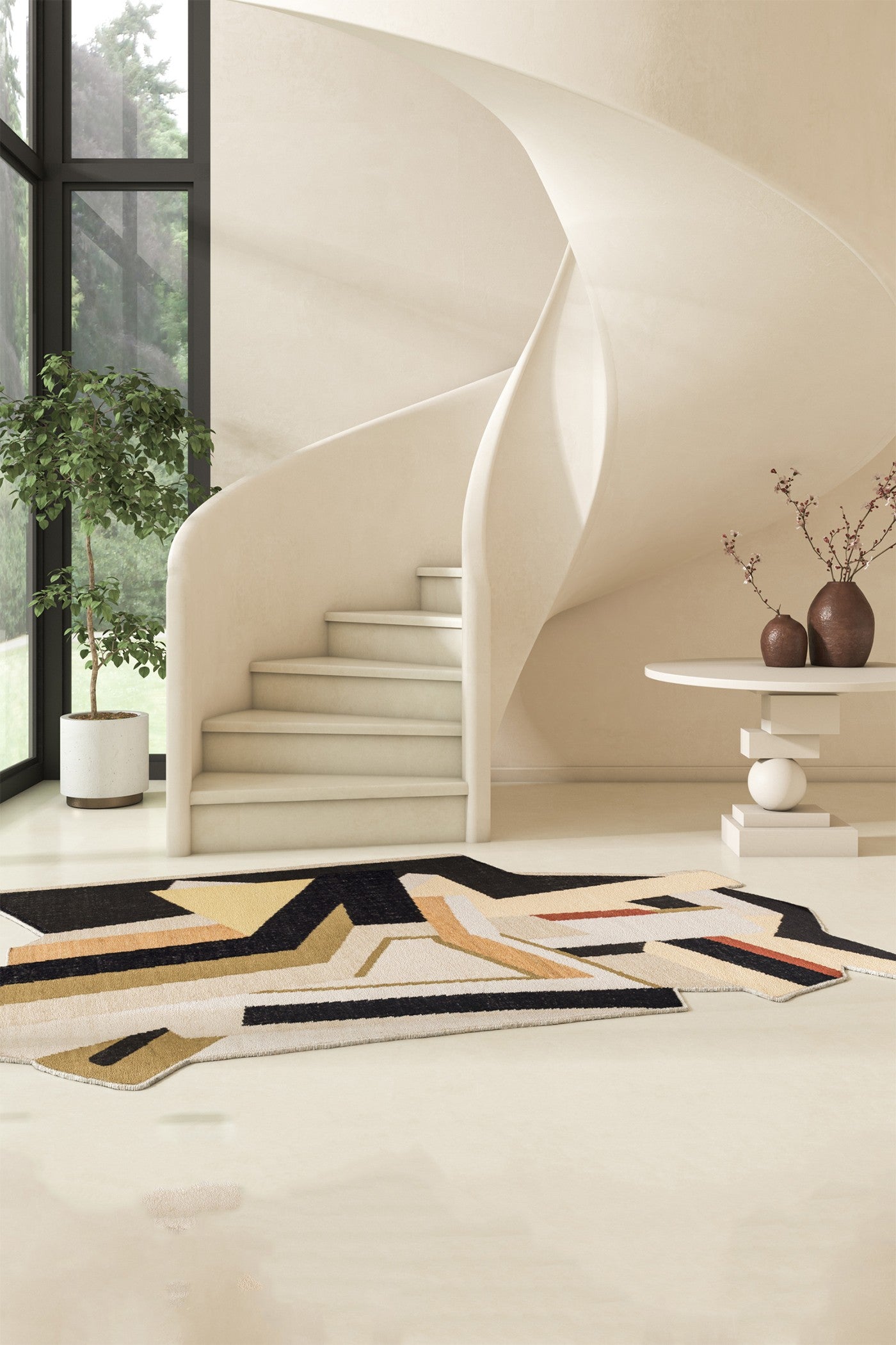 Jaipur Rugs Soft Abstract 6X9 Feet Rug| Caviar & Ebony Hand Knotted Dhurrie Carpet For Living Room