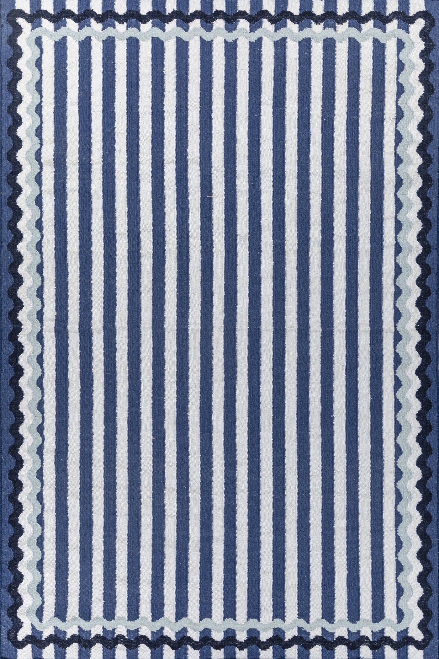 Jaipur Rugs Soft Striped 6X9 Feet Rug| Undyed White & Beige Hand Knotted Dhurrie Carpet For Living Room