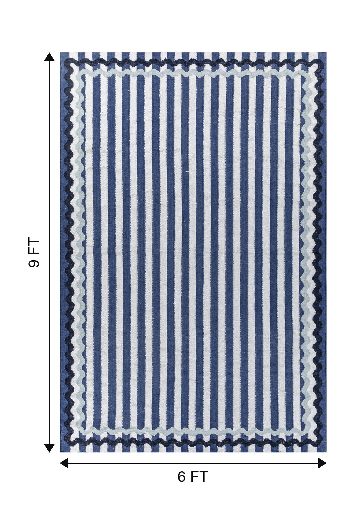 Jaipur Rugs Soft Striped 6X9 Feet Rug| Undyed White & Beige Hand Knotted Dhurrie Carpet For Living Room
