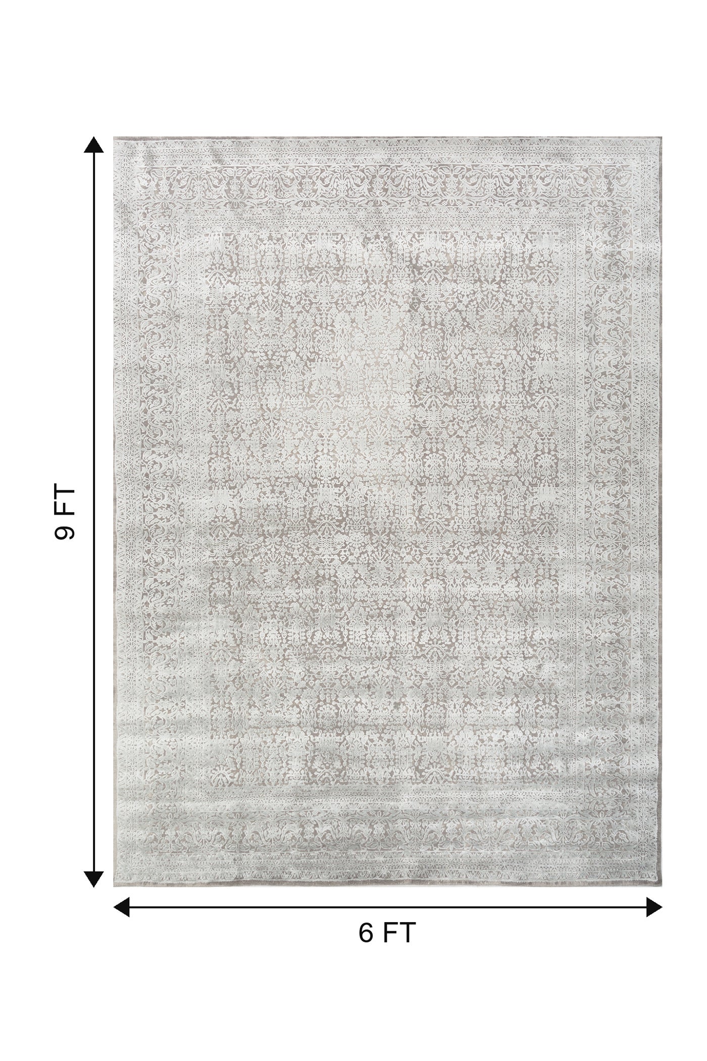 Jaipur Rugs Soft Oriental Motif 6X9 Feet Rug| Ashley Blue & Blue Haze Handloom Rug Carpet For Living Room