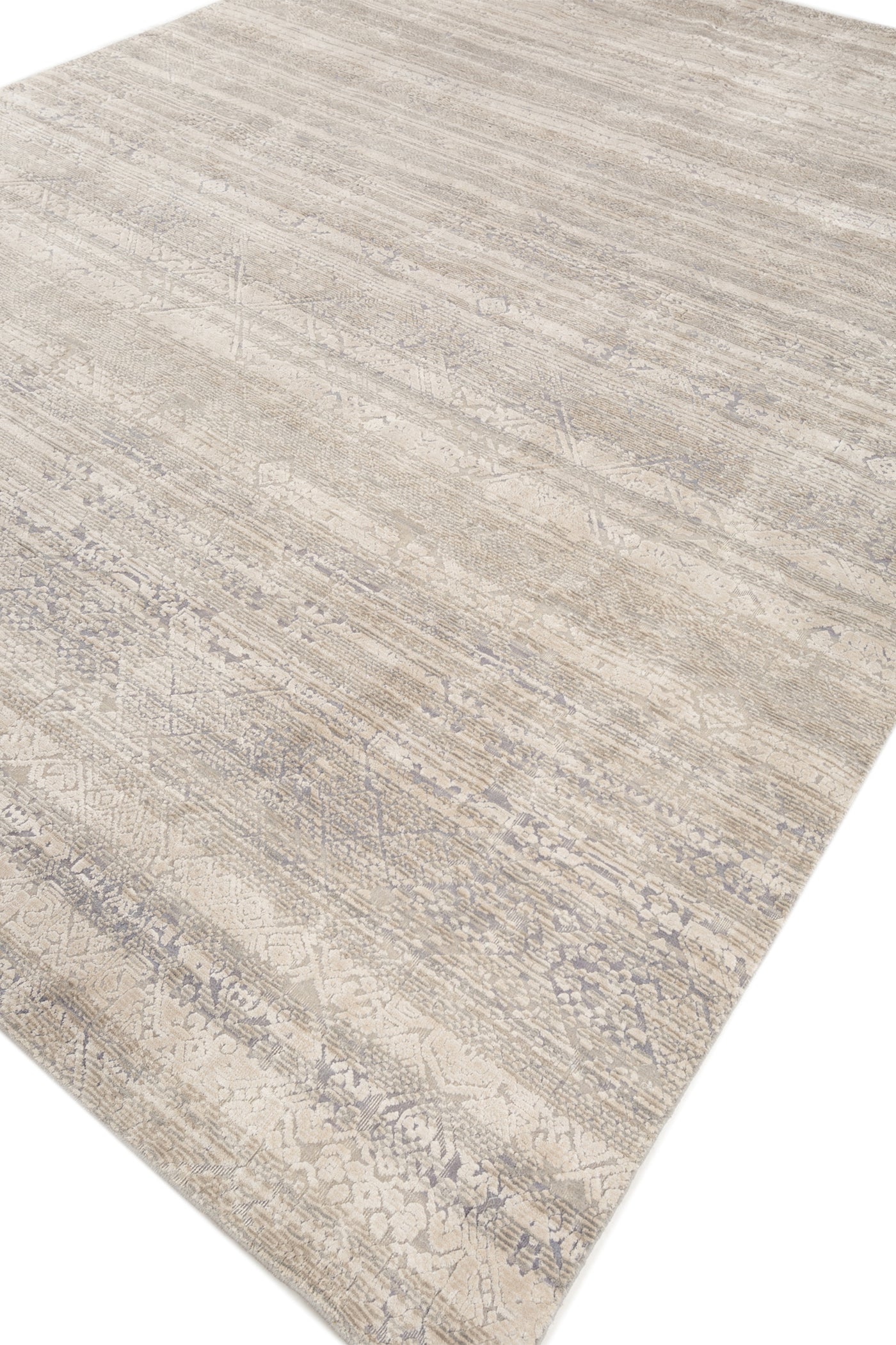 Jaipur Rugs Soft Oriental Motif 6X9 Feet Rug| Pearl Blue & Dark Ivory Handloom Rug Carpet For Living Room