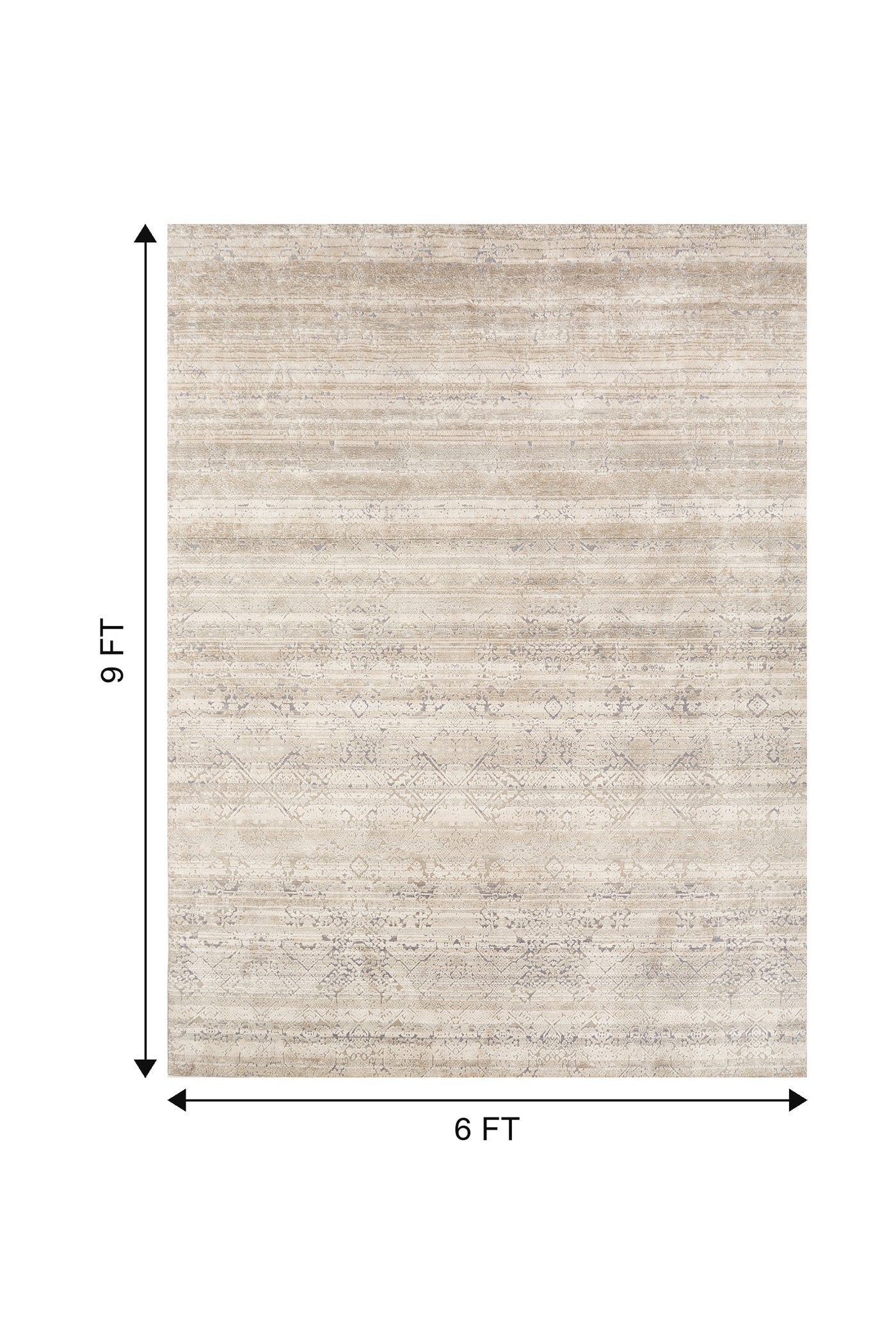 Jaipur Rugs Soft Oriental Motif 6X9 Feet Rug| Pearl Blue & Dark Ivory Handloom Rug Carpet For Living Room