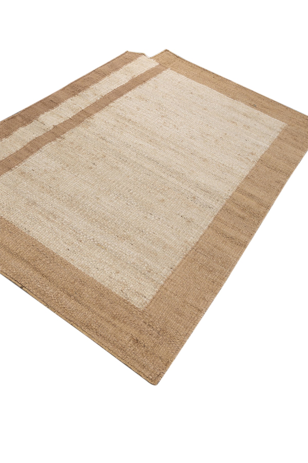 Jaipur Rugs Soft Geometric 5X7 Feet Rug| Cloud White & Peach Hand Knotted Dhurrie Carpet For Living Room