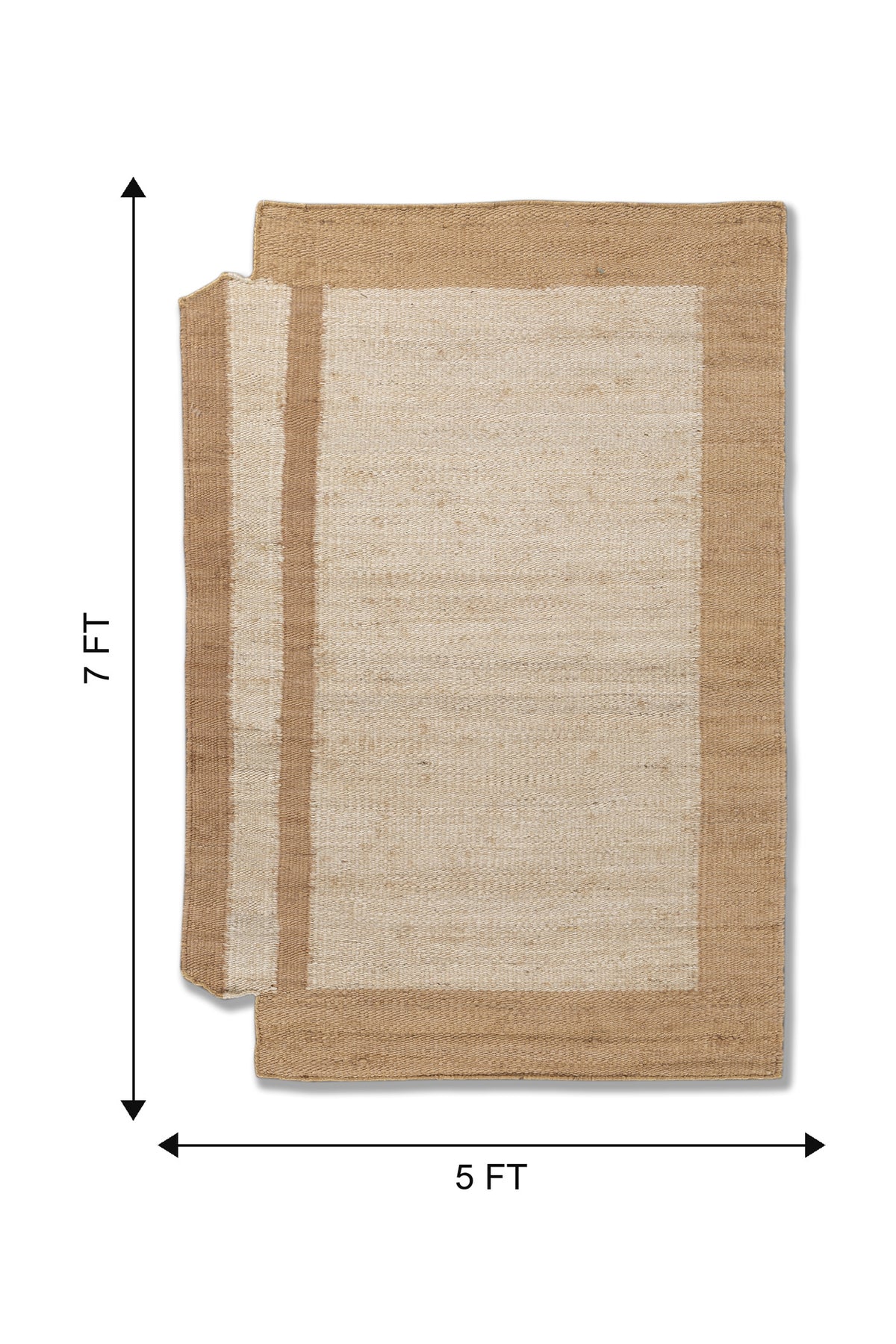 Jaipur Rugs Soft Geometric 5X7 Feet Rug| Cloud White & Peach Hand Knotted Dhurrie Carpet For Living Room